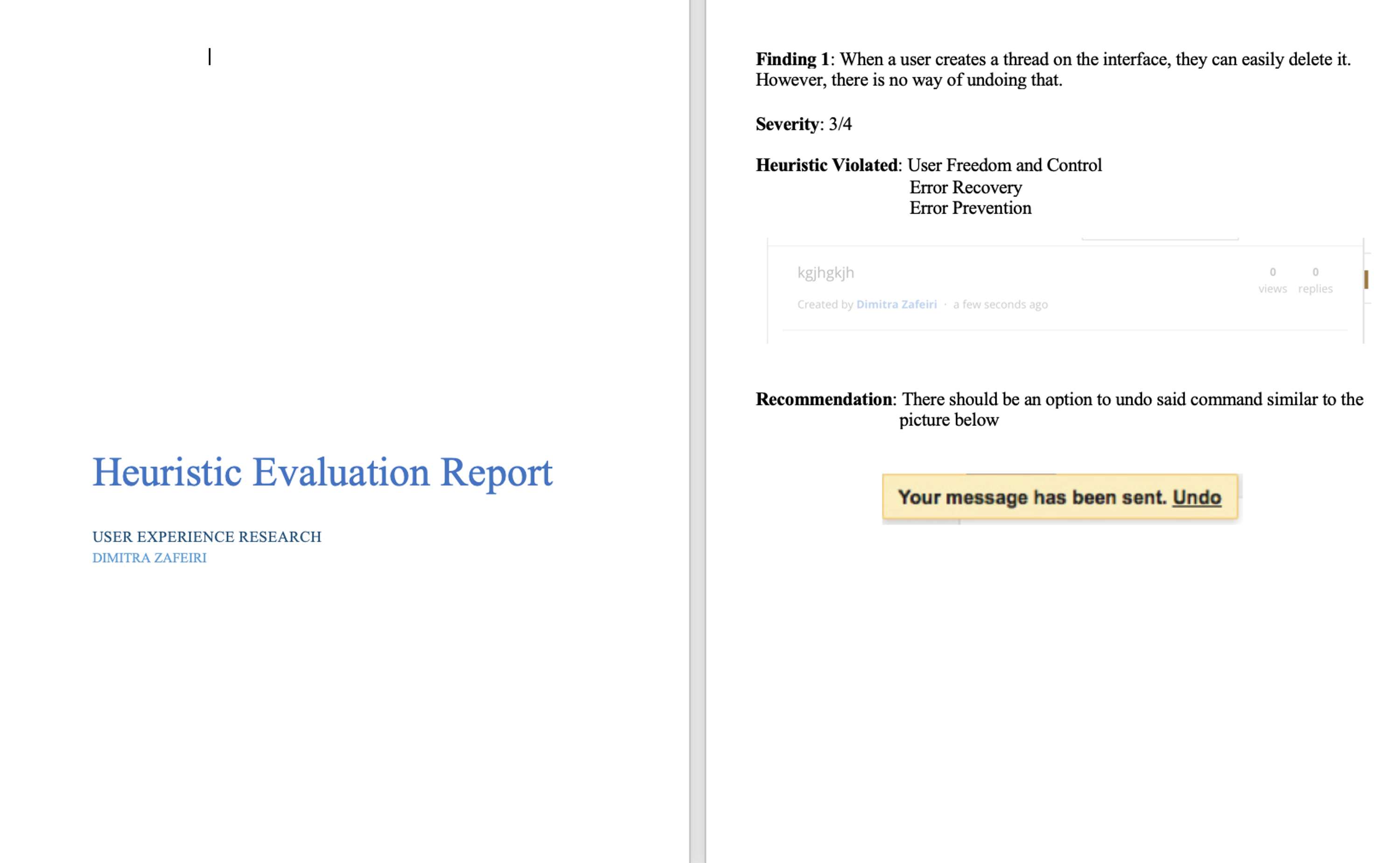 Heuristic Evaluation Report by Dimitra Zafeiri
