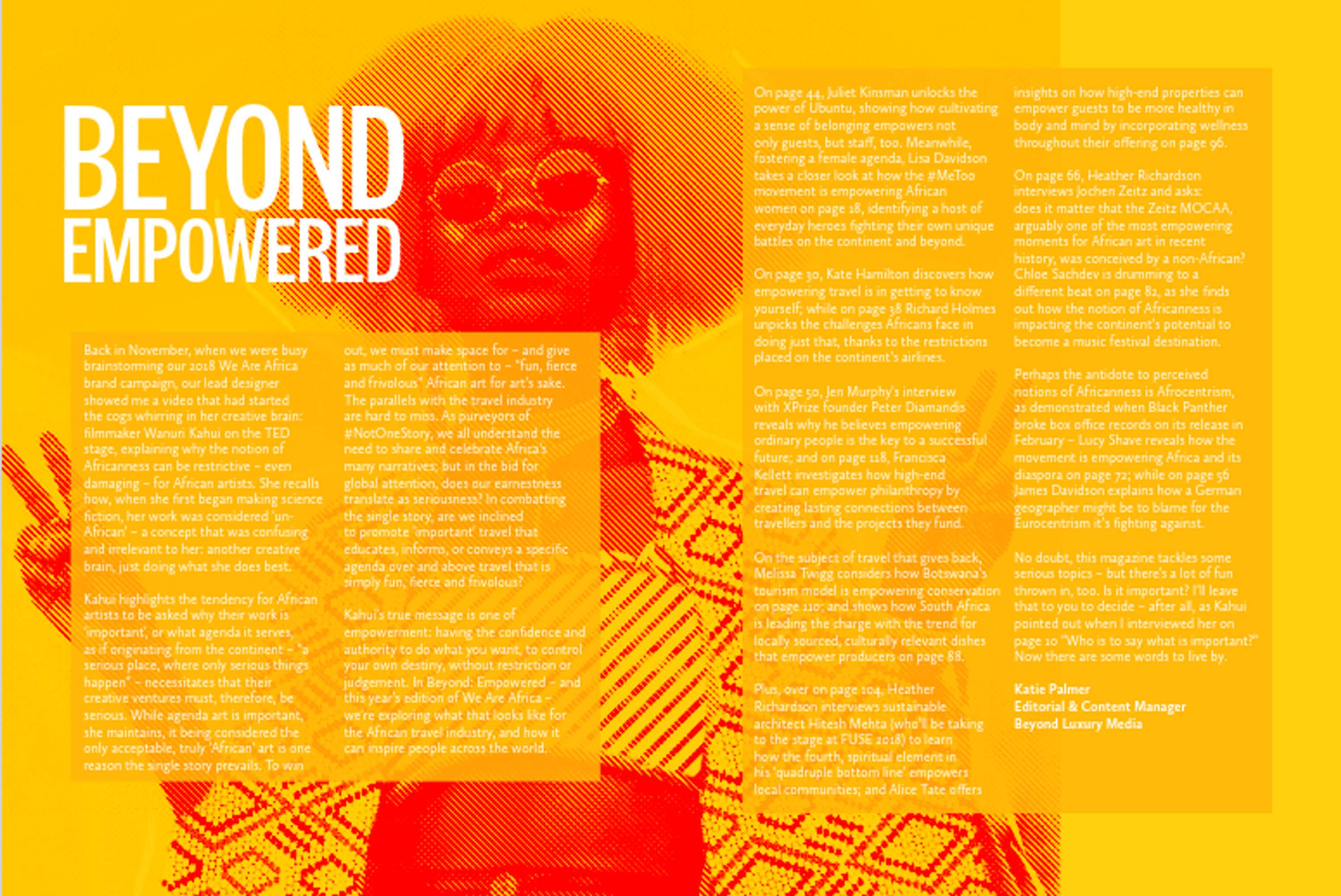 Content editing // Beyond: Empowered - print magazine (2018) by Katie Palmer