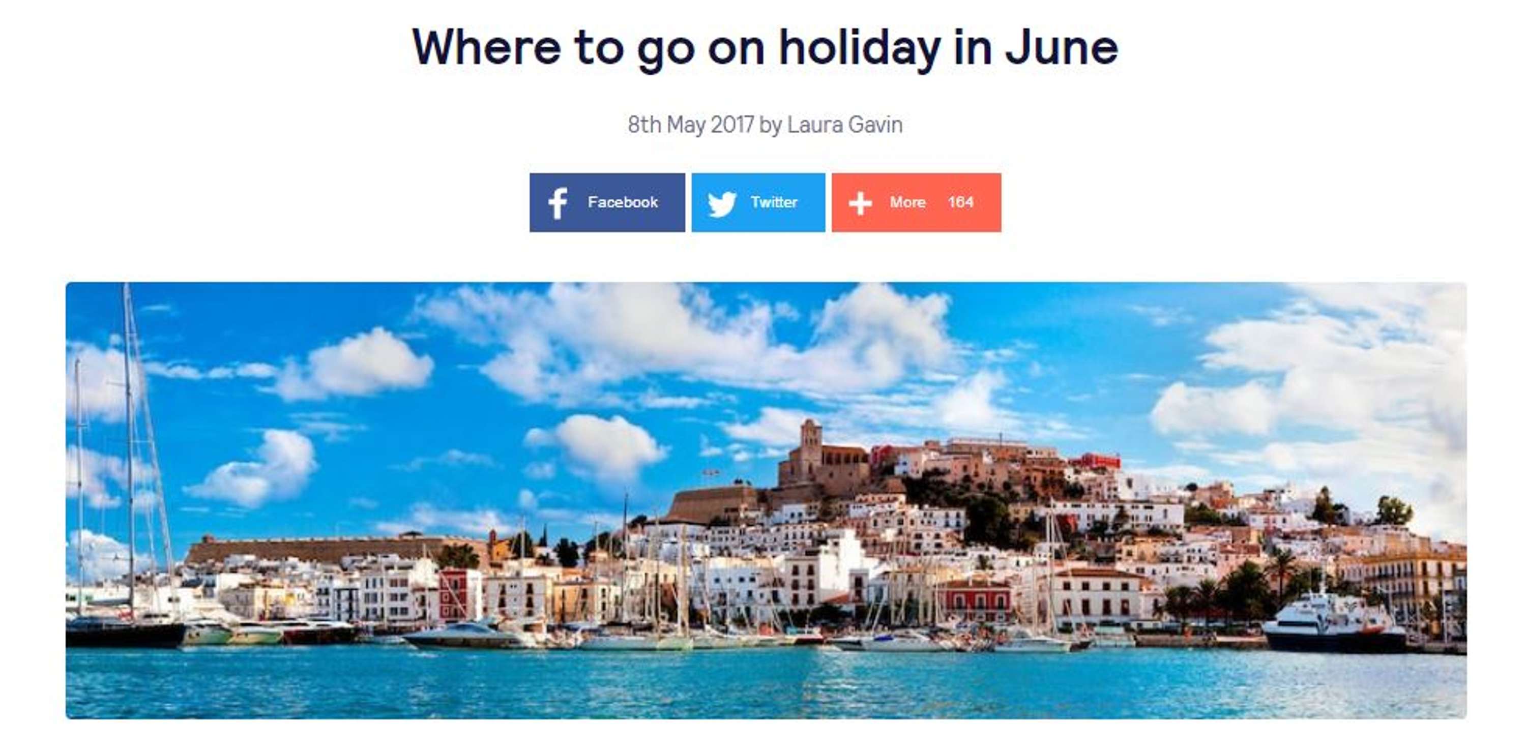 'Where to go on holiday in...' SEO content by Laura Gavin