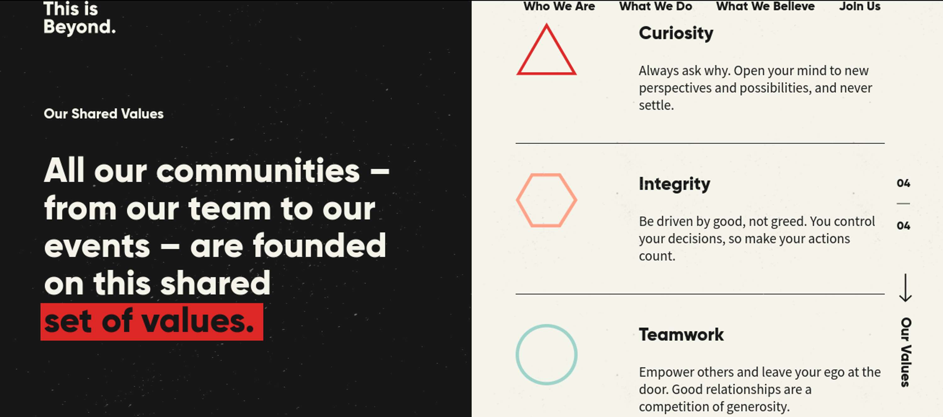 Copywriting // This is Beyond website (2019) by Katie Palmer