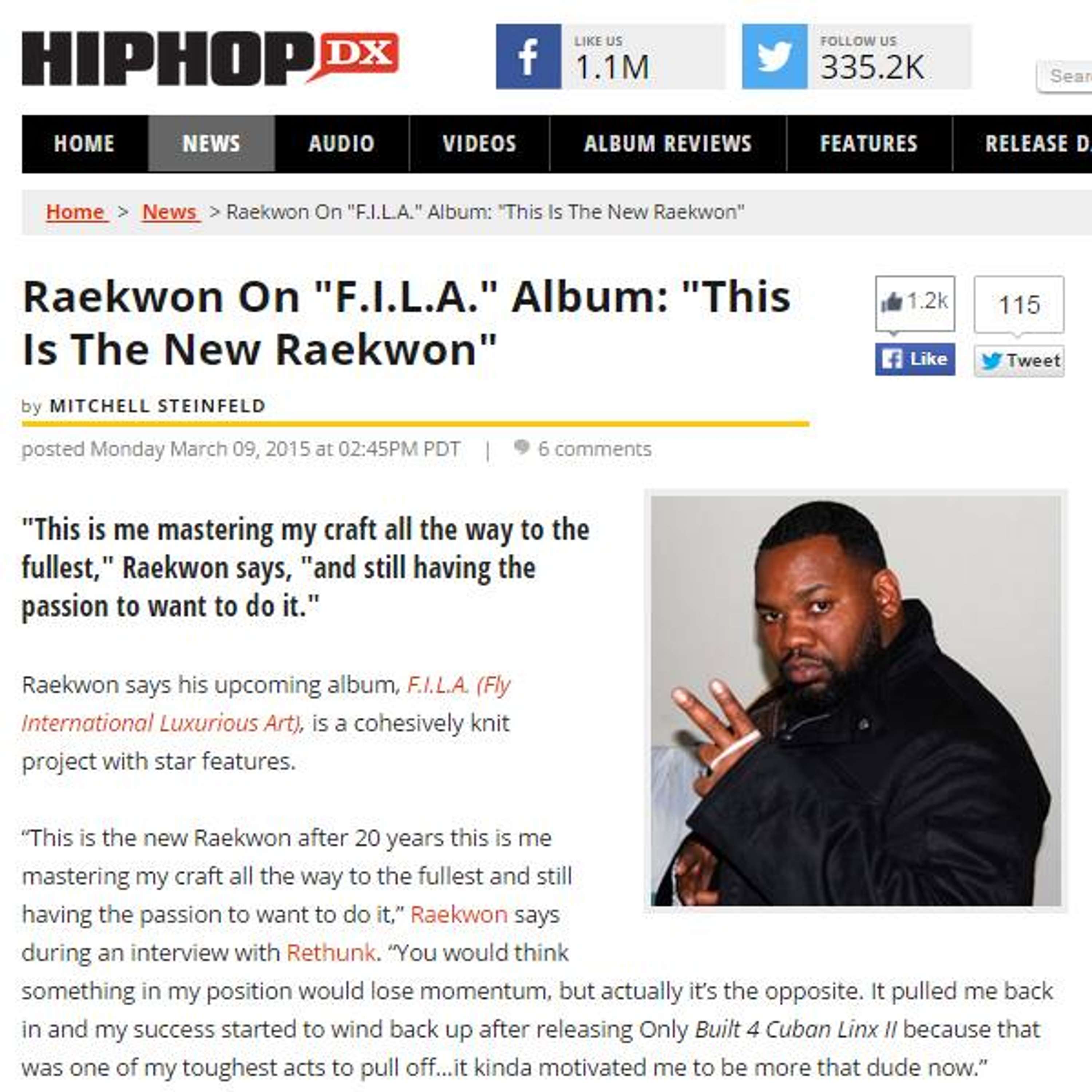 Raekwon (Wu-Tang Clan) Interview for Wordplay Magazine (cover interview) by Tarek Chaudhury
