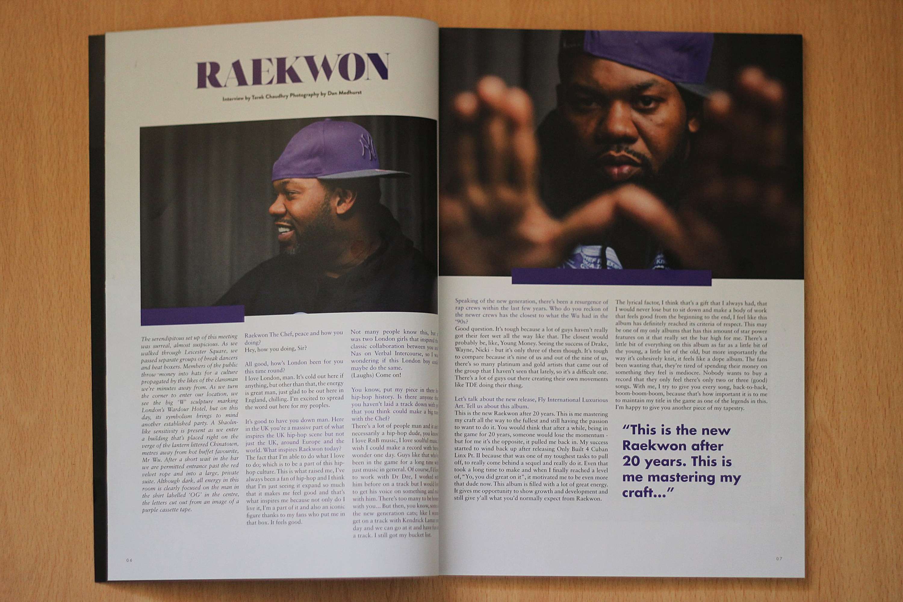 Raekwon (Wu-Tang Clan) Interview for Wordplay Magazine (cover interview) by Tarek Chaudhury