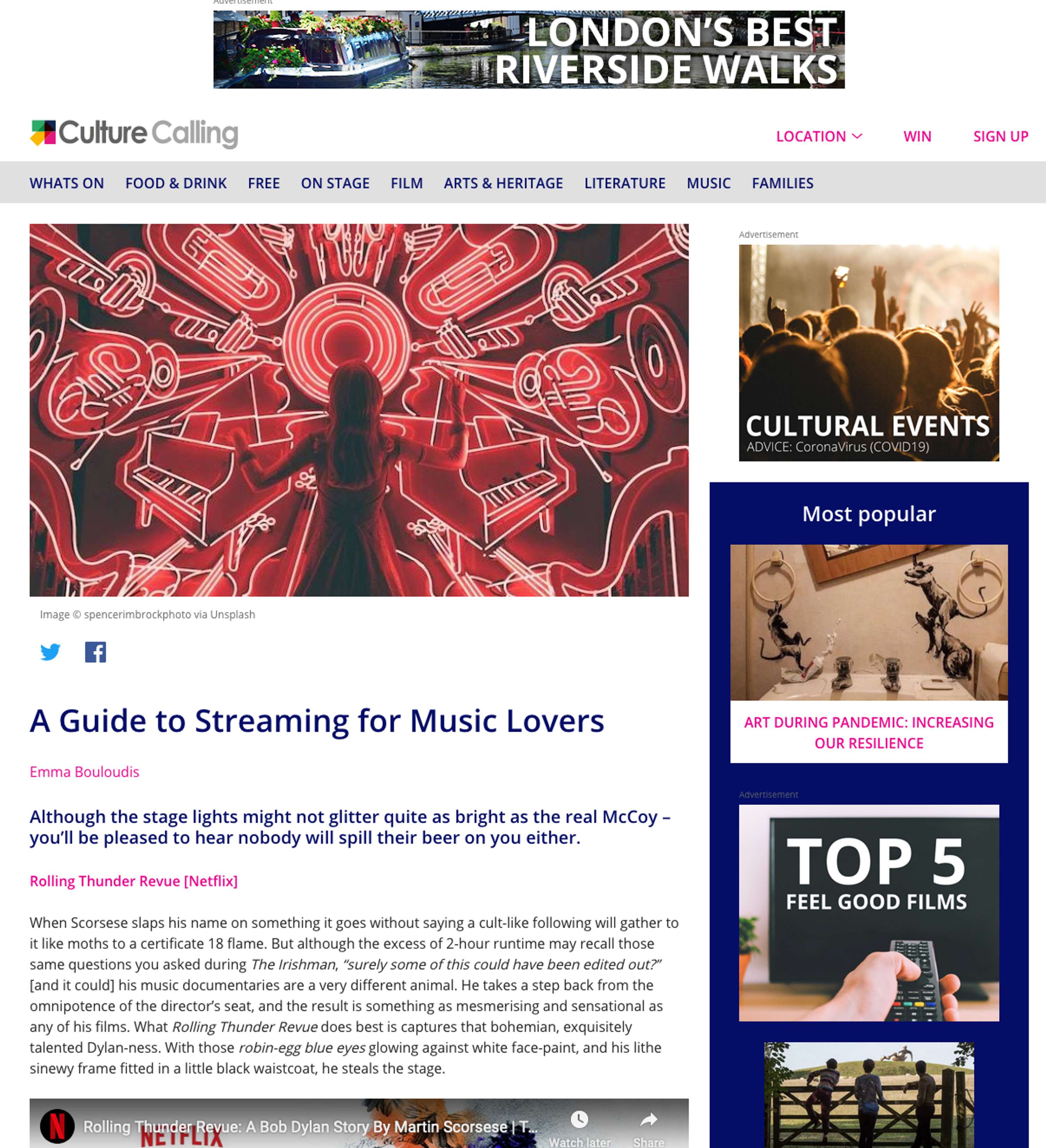 Culture Calling | A guide to Streams for Music Lovers by Emma Bouloudis