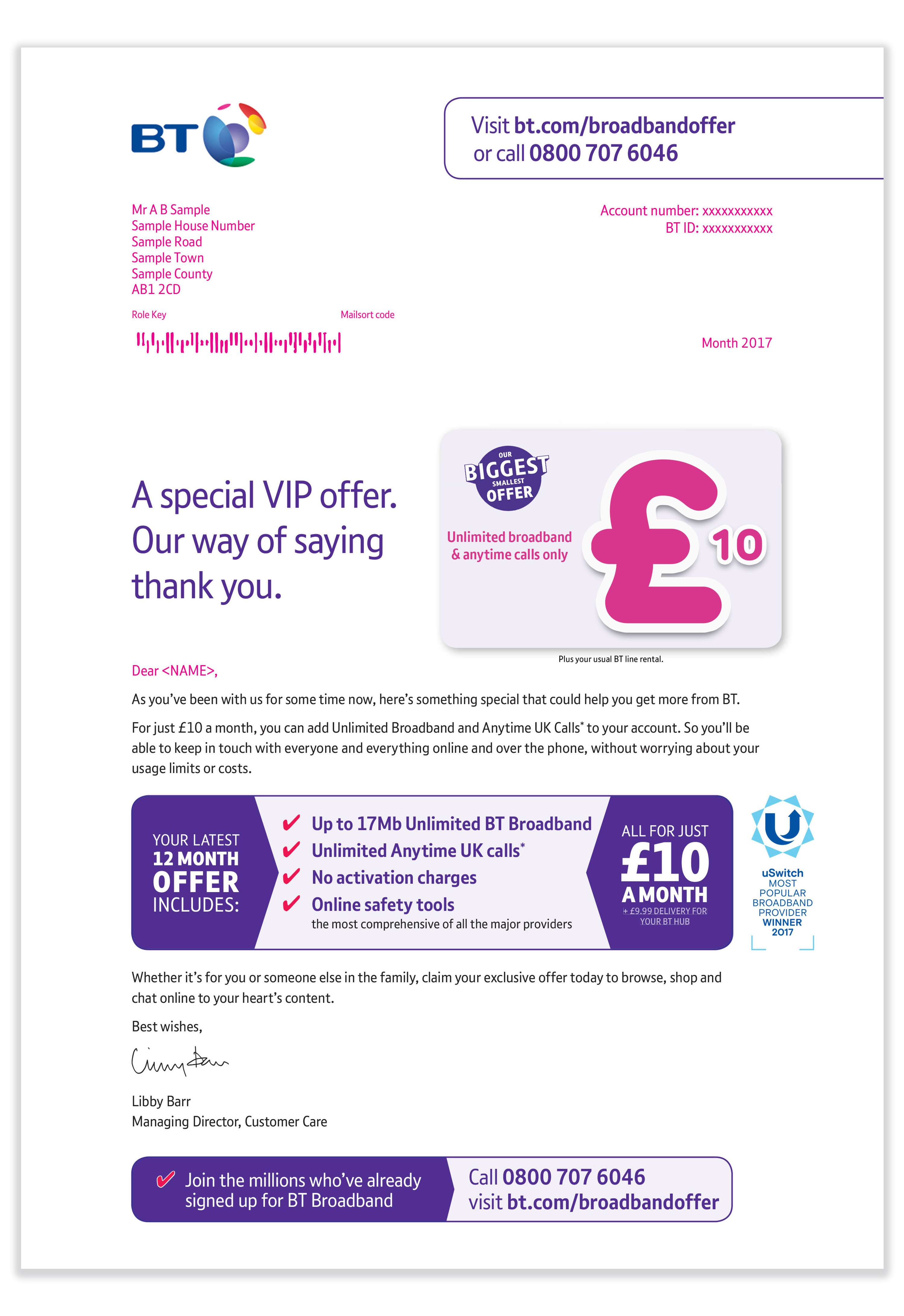 BT Our Biggest Smallest Offer Direct Mail by Bob Anderson