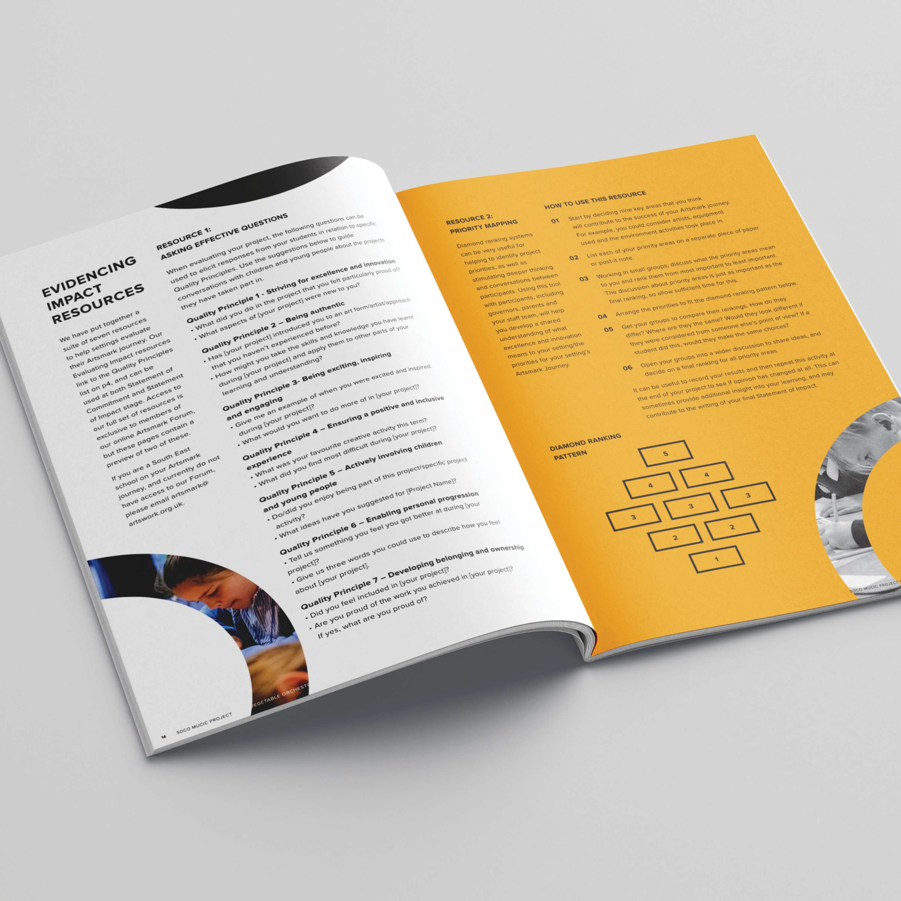 'SoCo Music Project' A4 brochure design by Ali Fielder