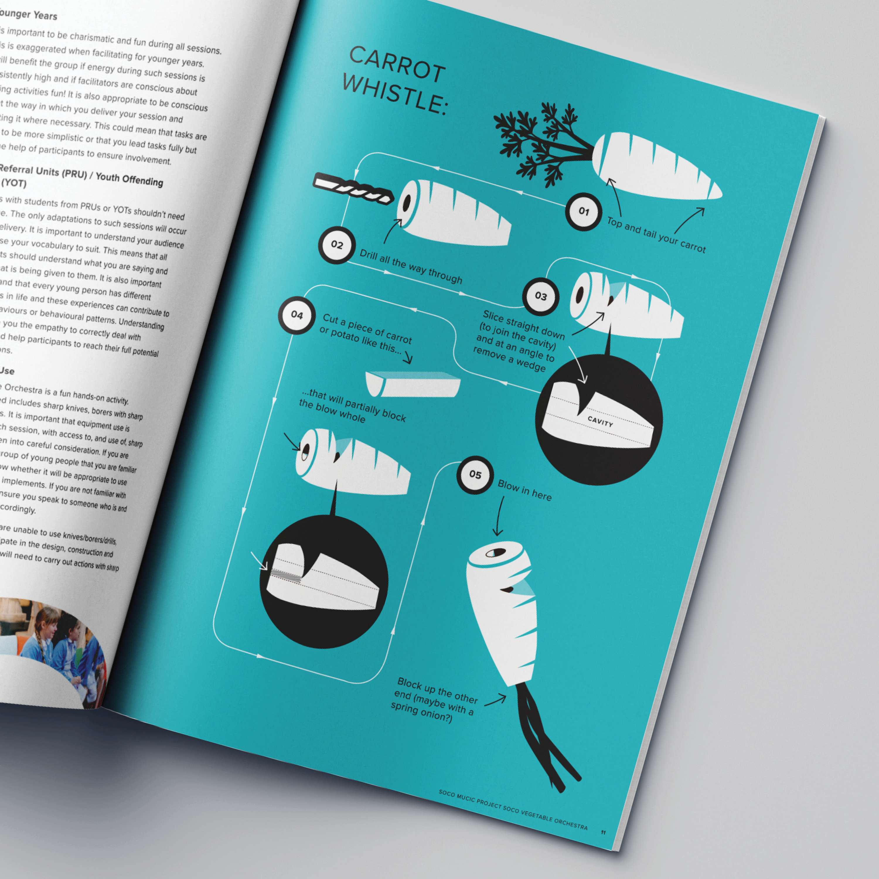 'SoCo Music Project' A4 brochure design by Ali Fielder