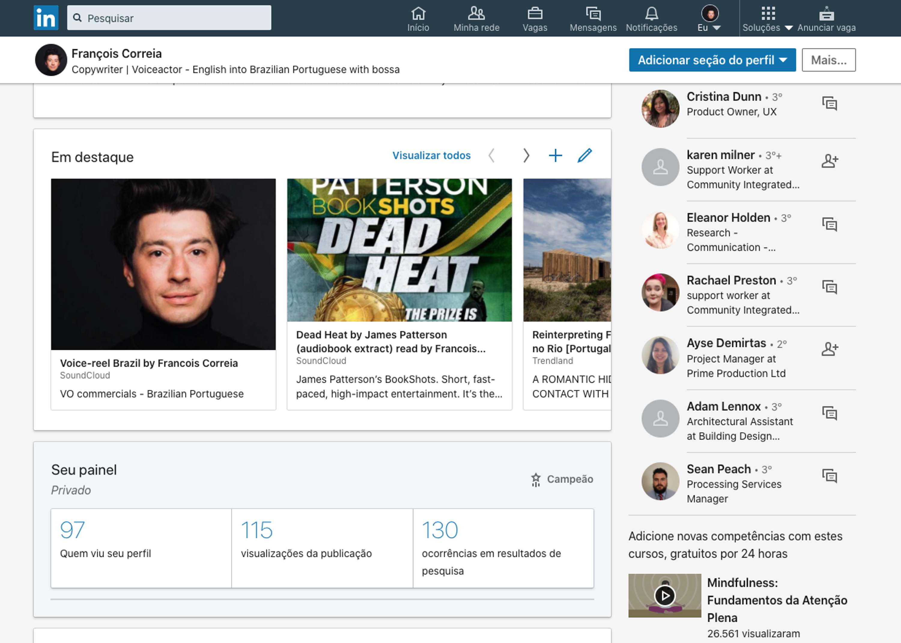 LinkedIn UX copywriting by François Correia