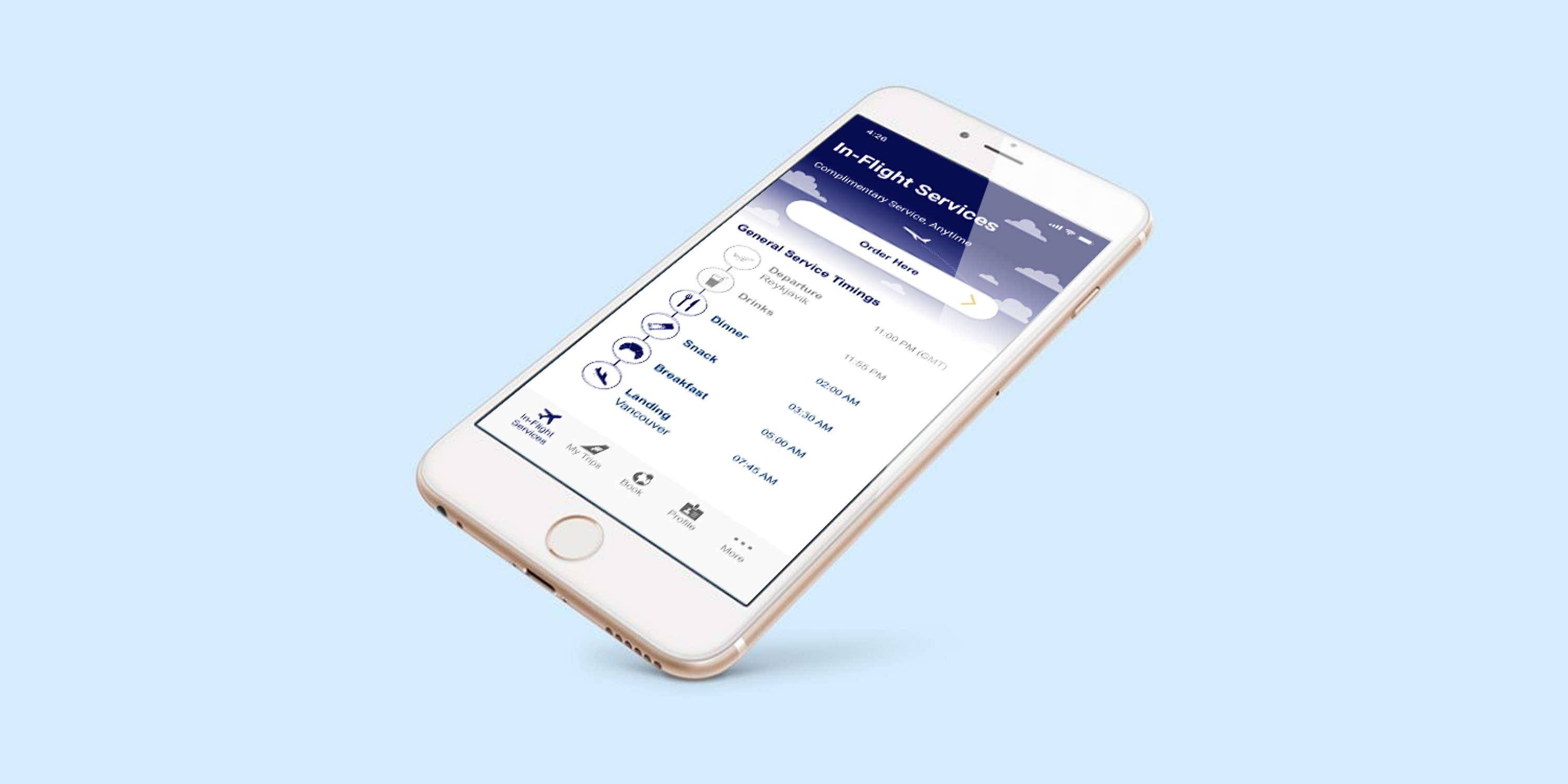 Icelandair Group Concept UX Project : Adding In-Flight Services to their existing App by Remi Hardy