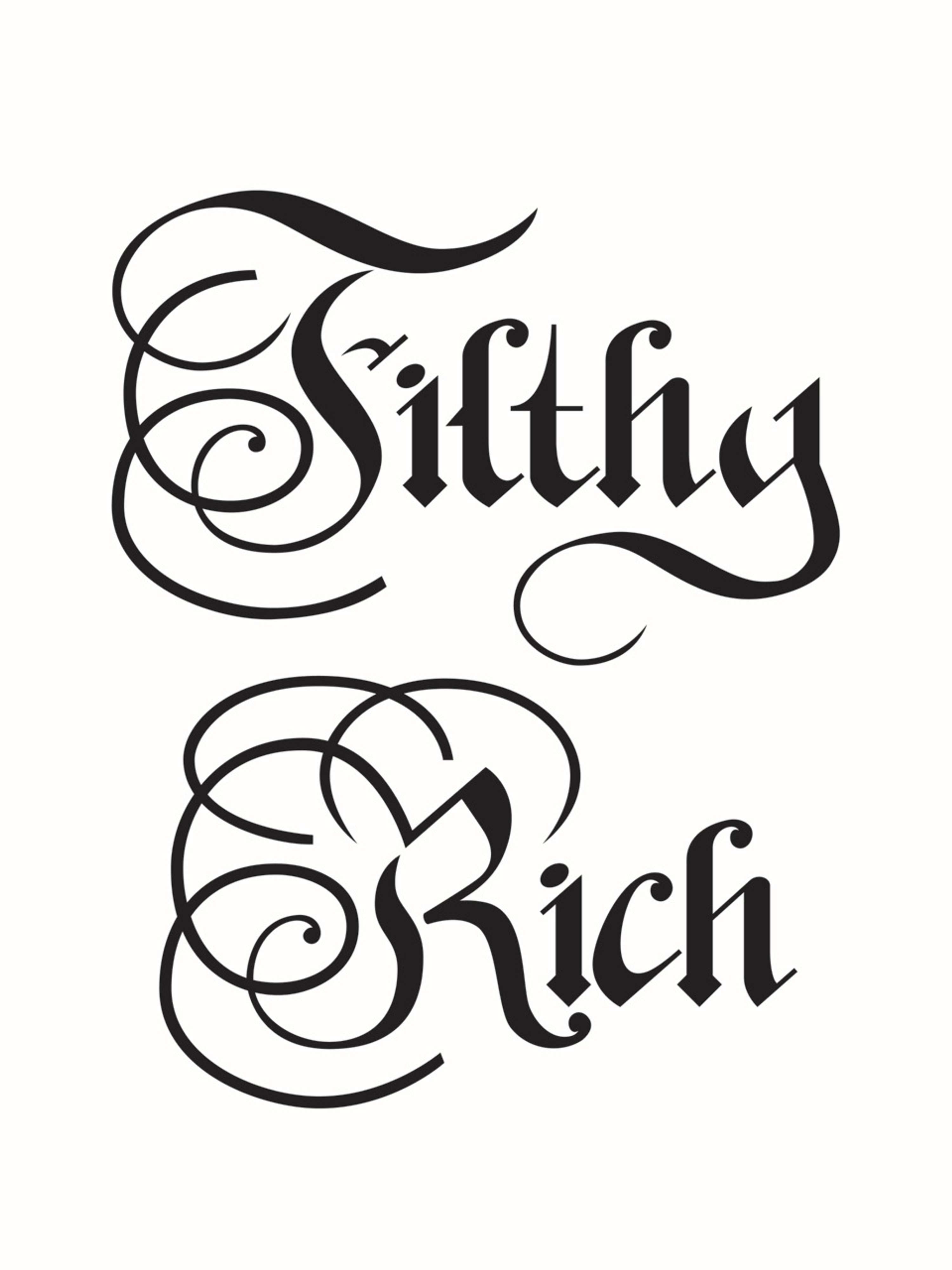 'Filthy Rich' typographic print by Chanelle Edwards