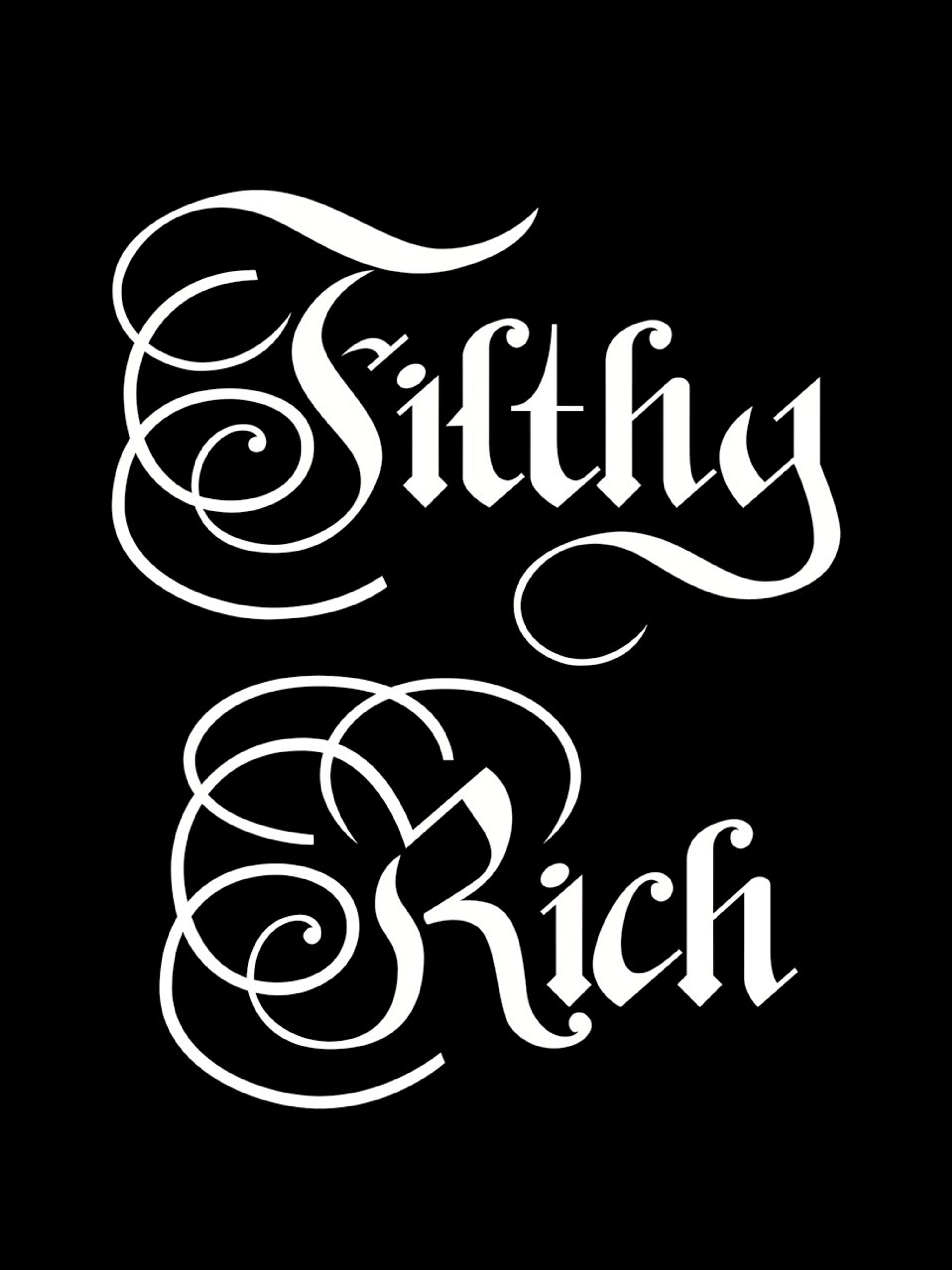 'Filthy Rich' typographic print by Chanelle Edwards