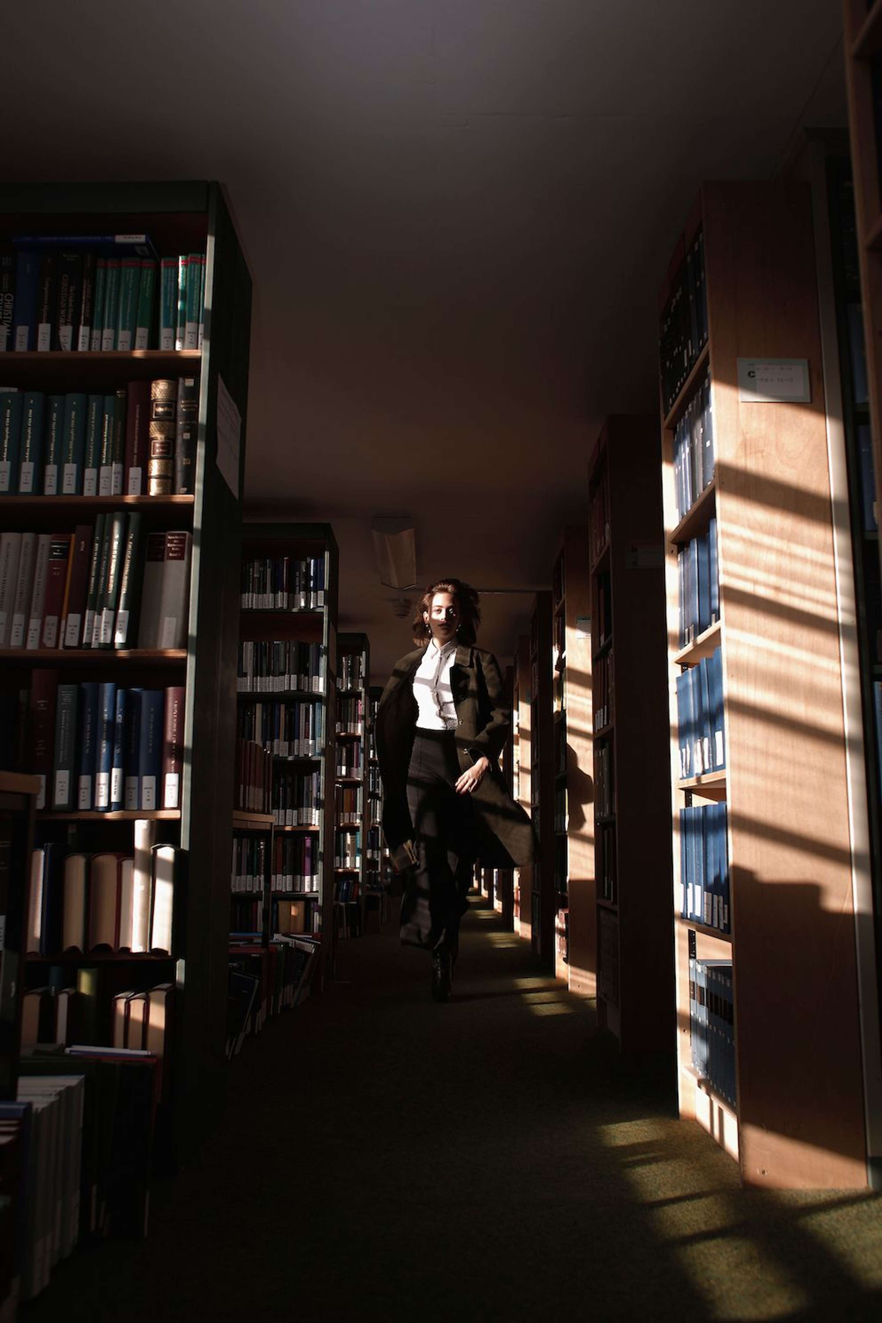 Photoshoot in Cambridge University Library by Sophie Coldicott