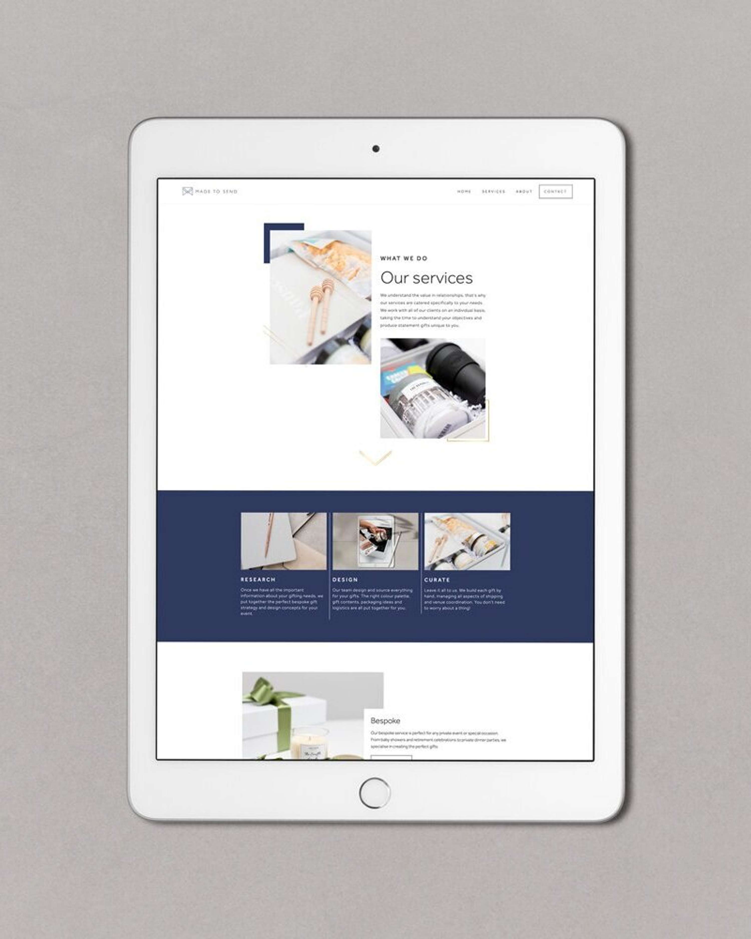 Made To Send - Branding bootcamp, packaging, presentation design and Squarespace website design and build by Ruby Ellis