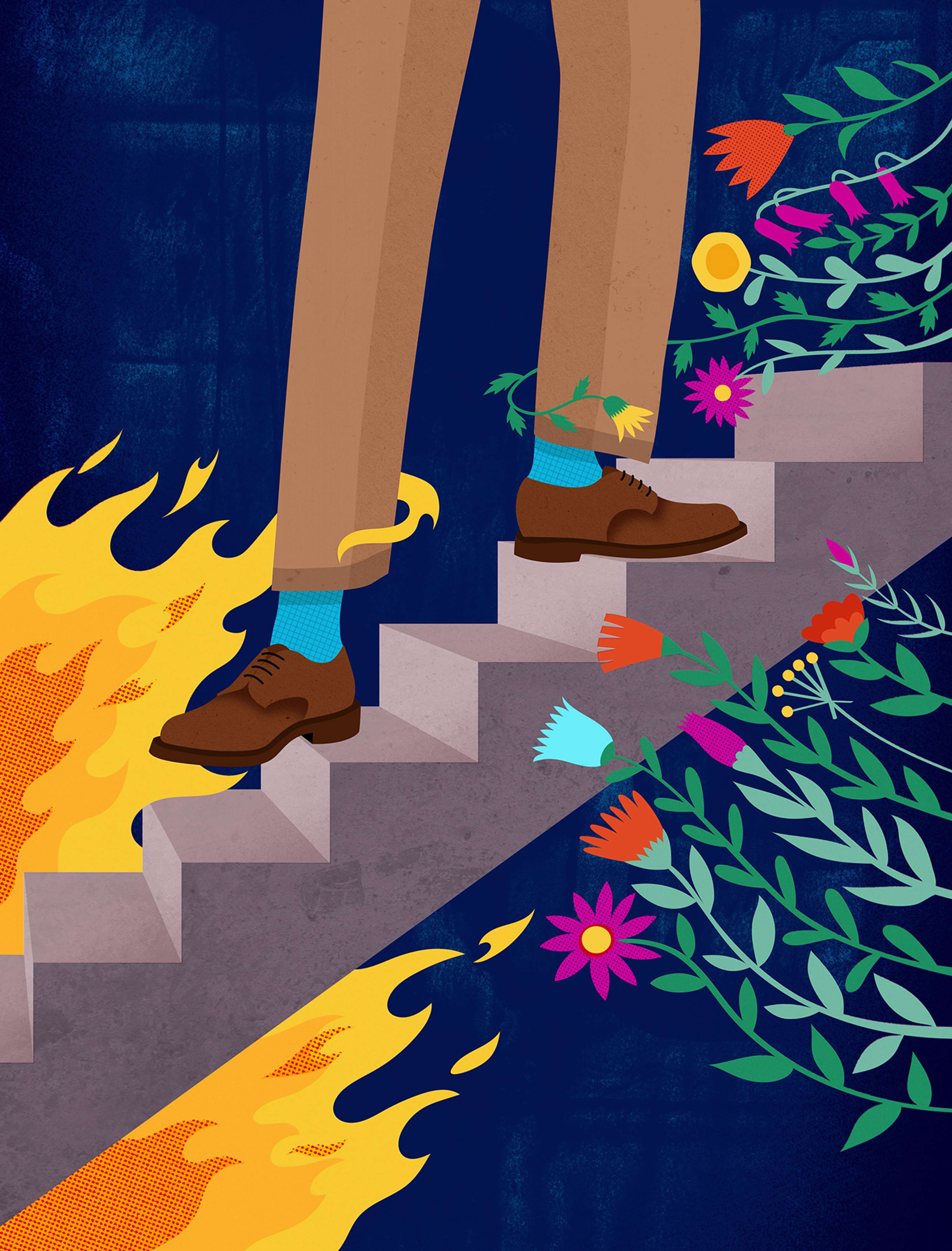 Various editorial illustrations made this year by Mitch Blunt