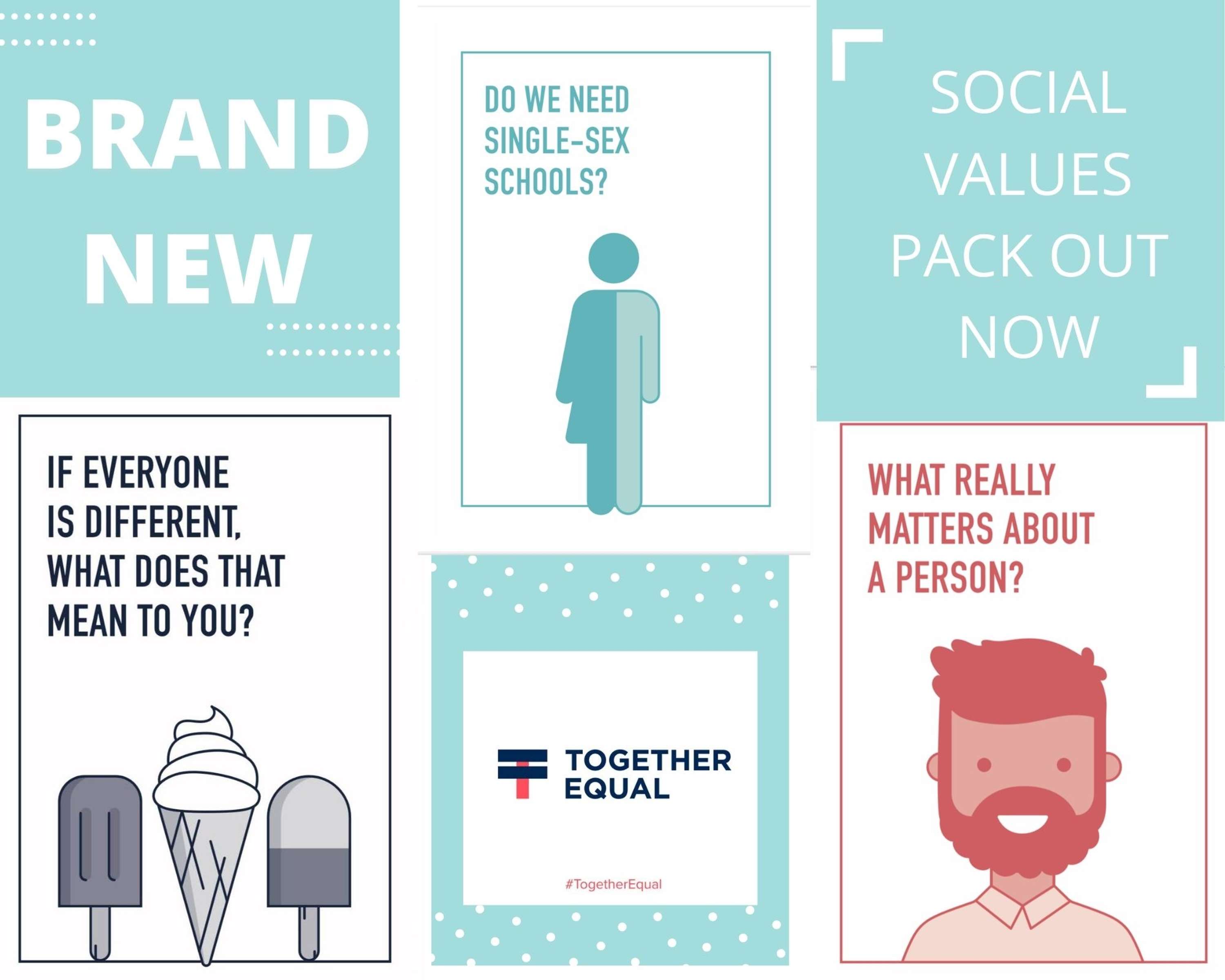 Social Media Posts for Together Equal's New Card Campaign by Rachel Schiff