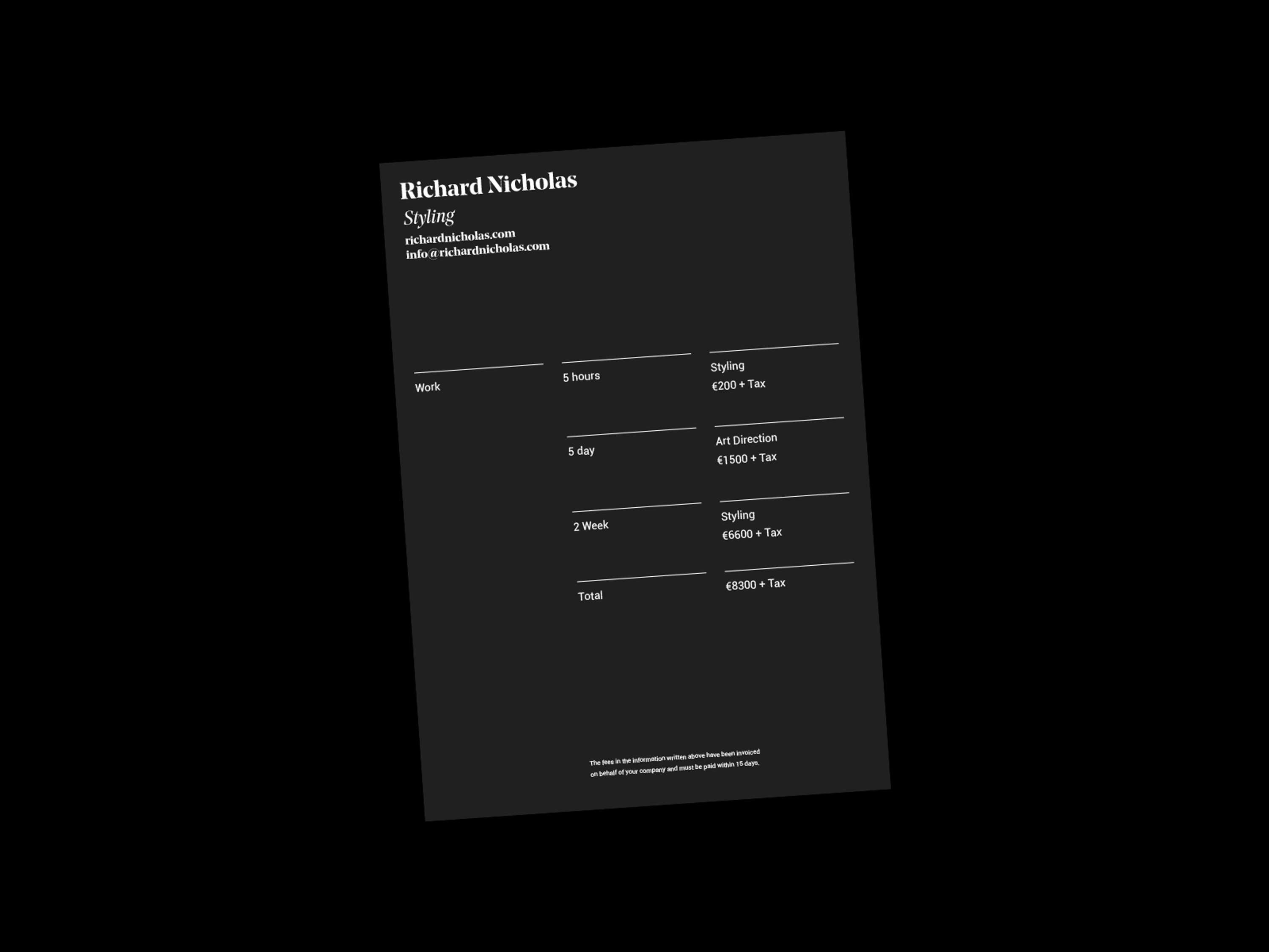 Richard Nicholas Styling Identity by Mehmet Kırlangıç
