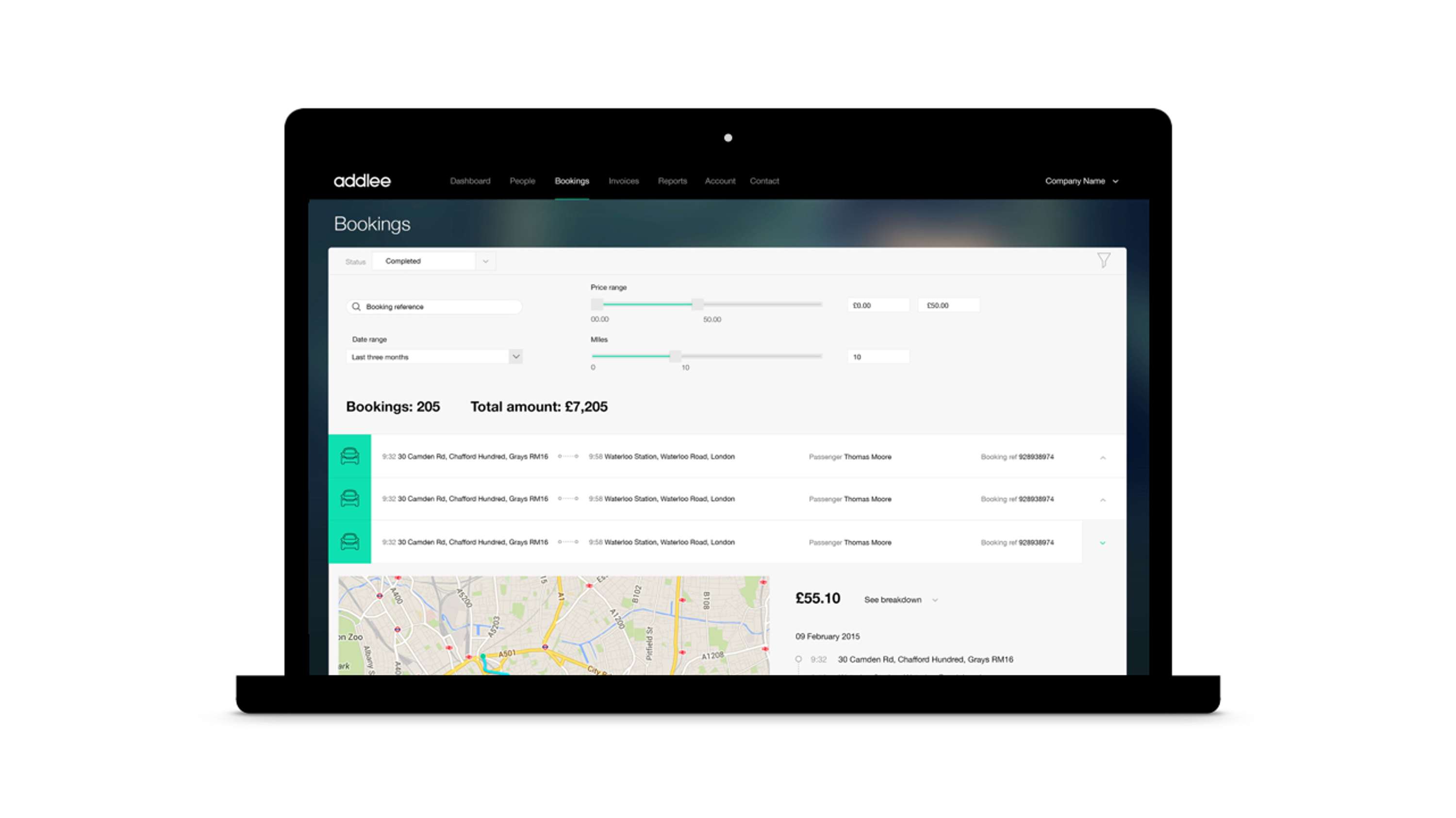 Addison Lee Business Portal by Claire Nicola Fawcett