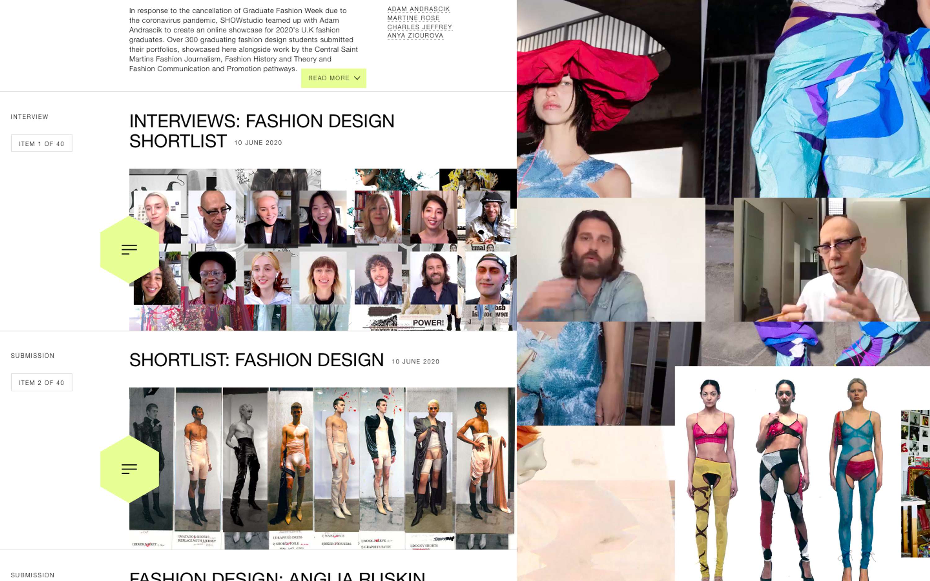 SHOWstudio x Adam Andrascik: Class of 2020 Shortlist by Grete Henriette