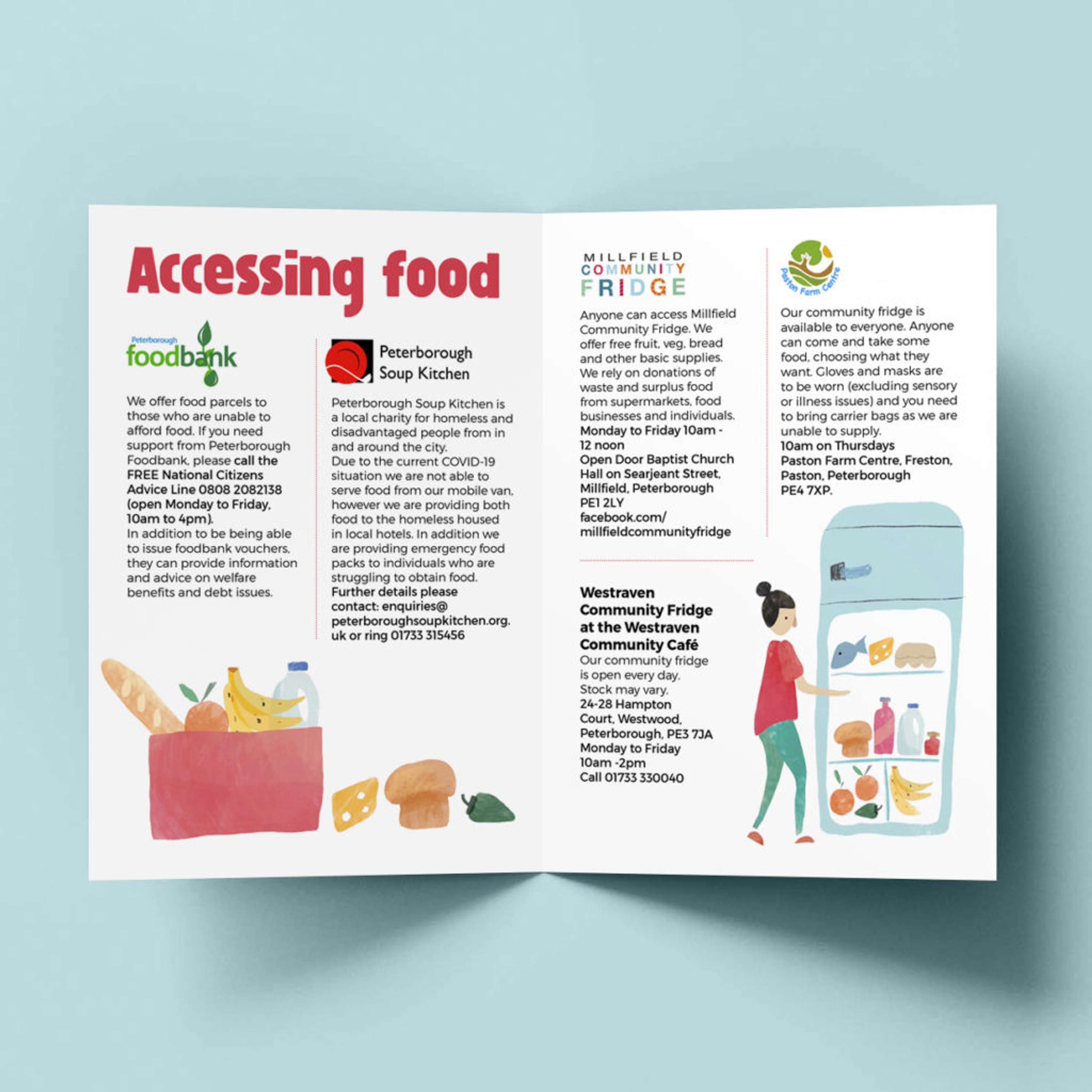 Leaflet with bespoke illustrations by Amanda Rigby
