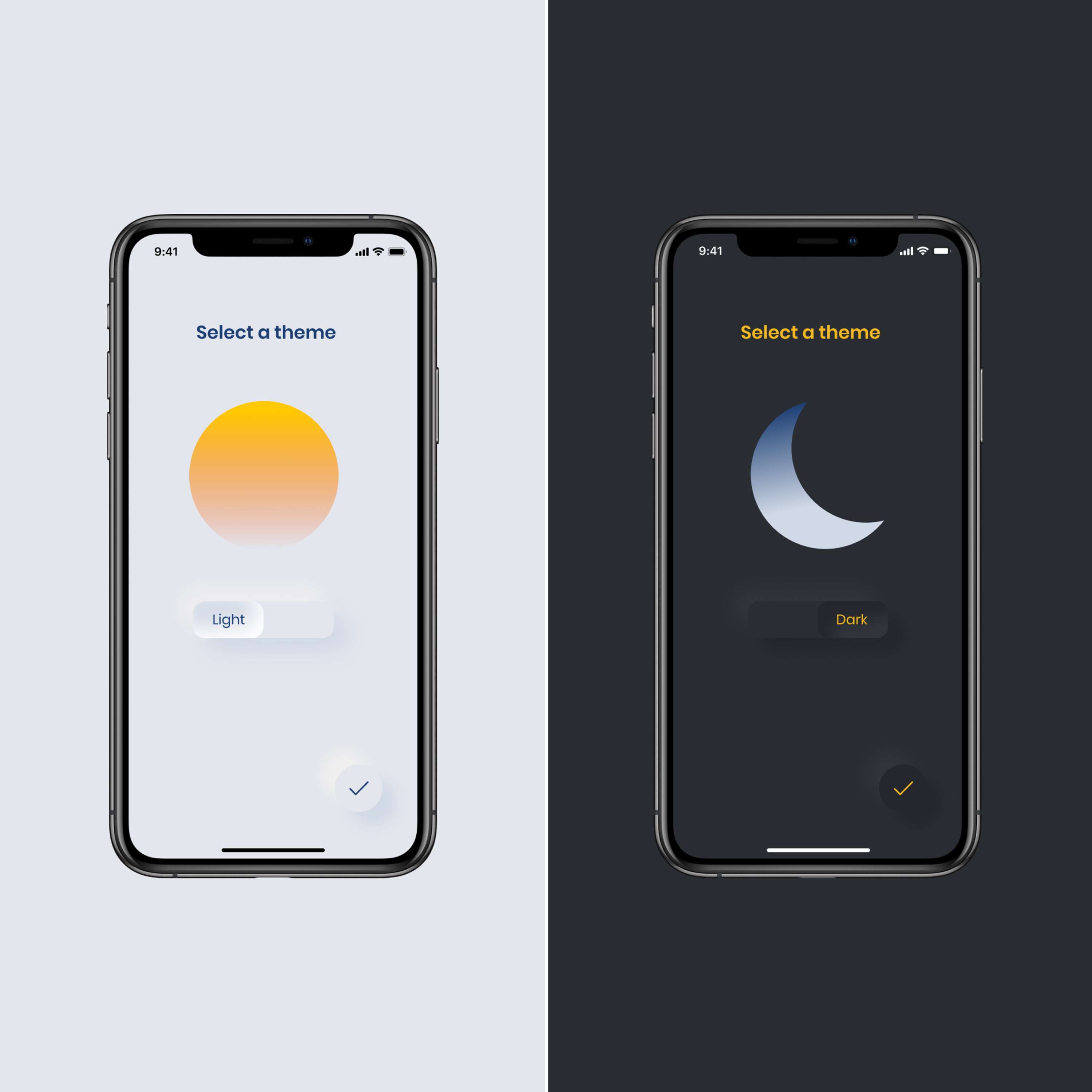 Neumorphism Dark Mode Switch by Ivana D'Accico