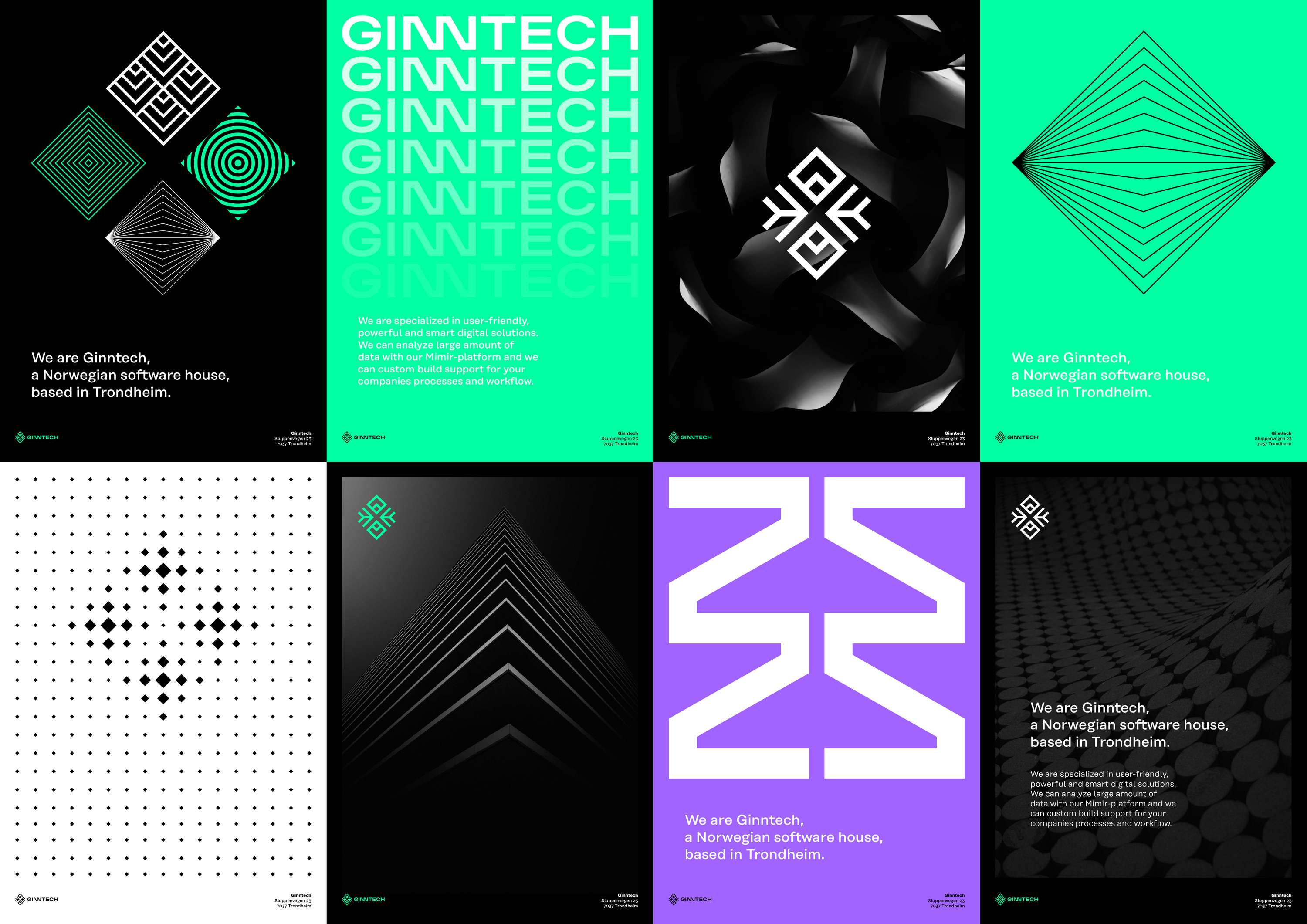 Ginntech - software house • Brand identity by Blekk Studio