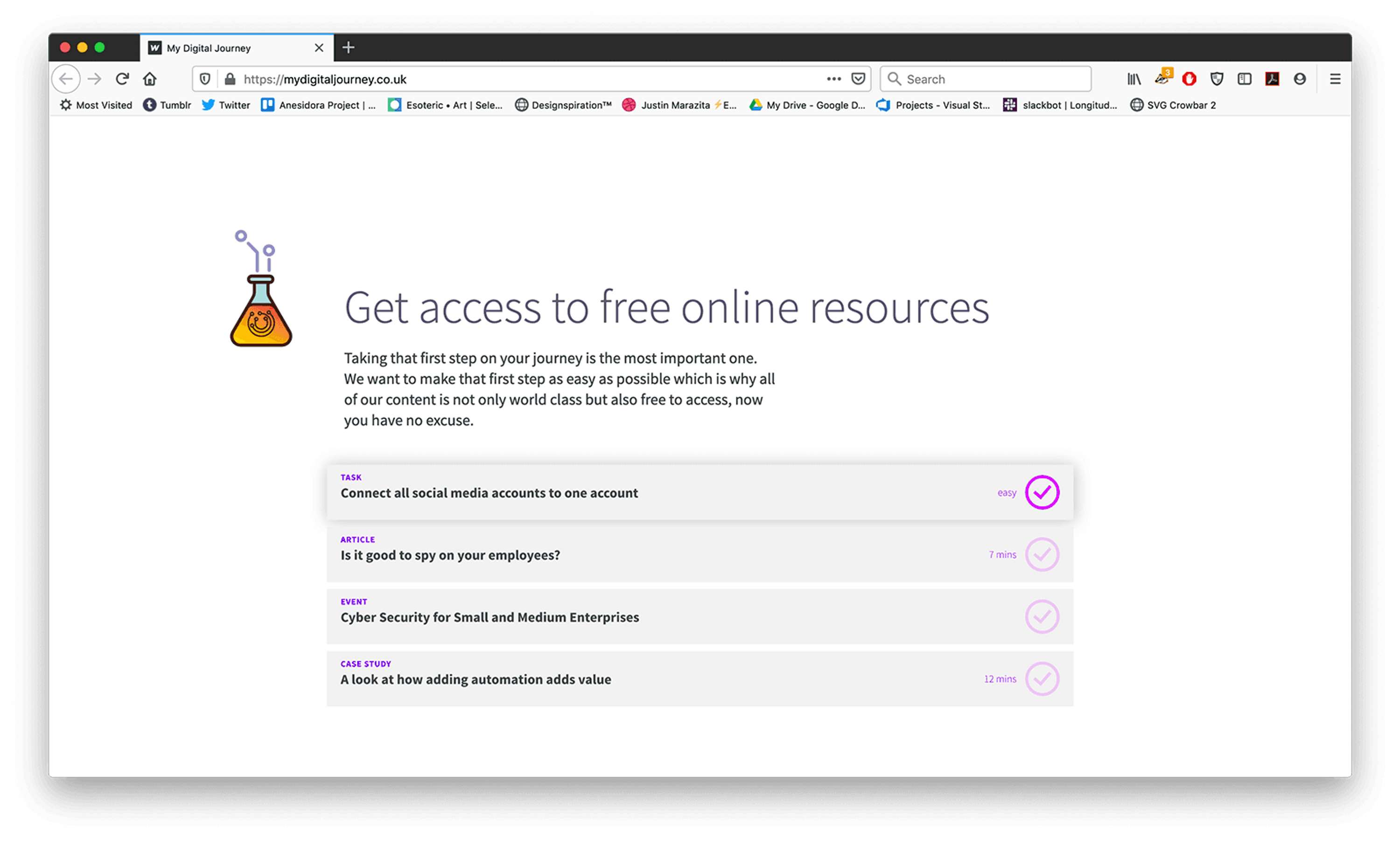 CASE STUDY: My Digital Journey, a web app for SMEs by Justin Marazita