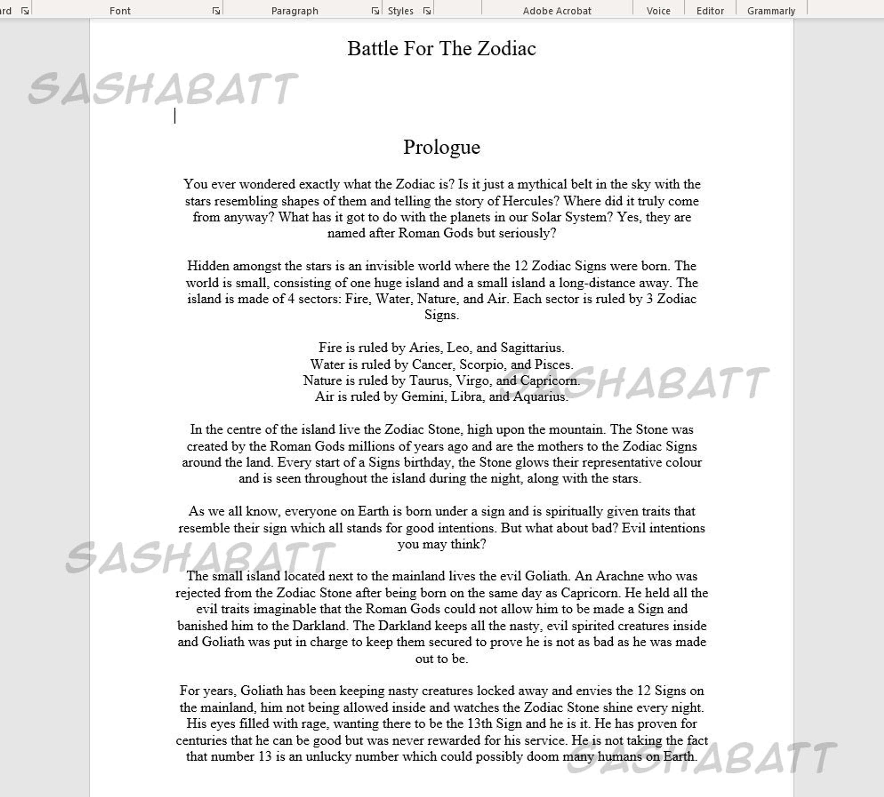 Battle For The Zodiac Snip by Sasha Batt