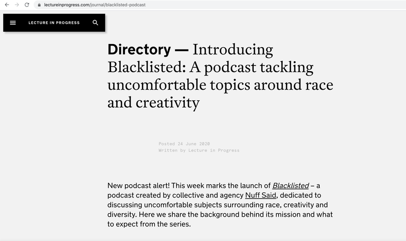 Blacklisted by Nuff Said LDN Podcast by Maisie Angela