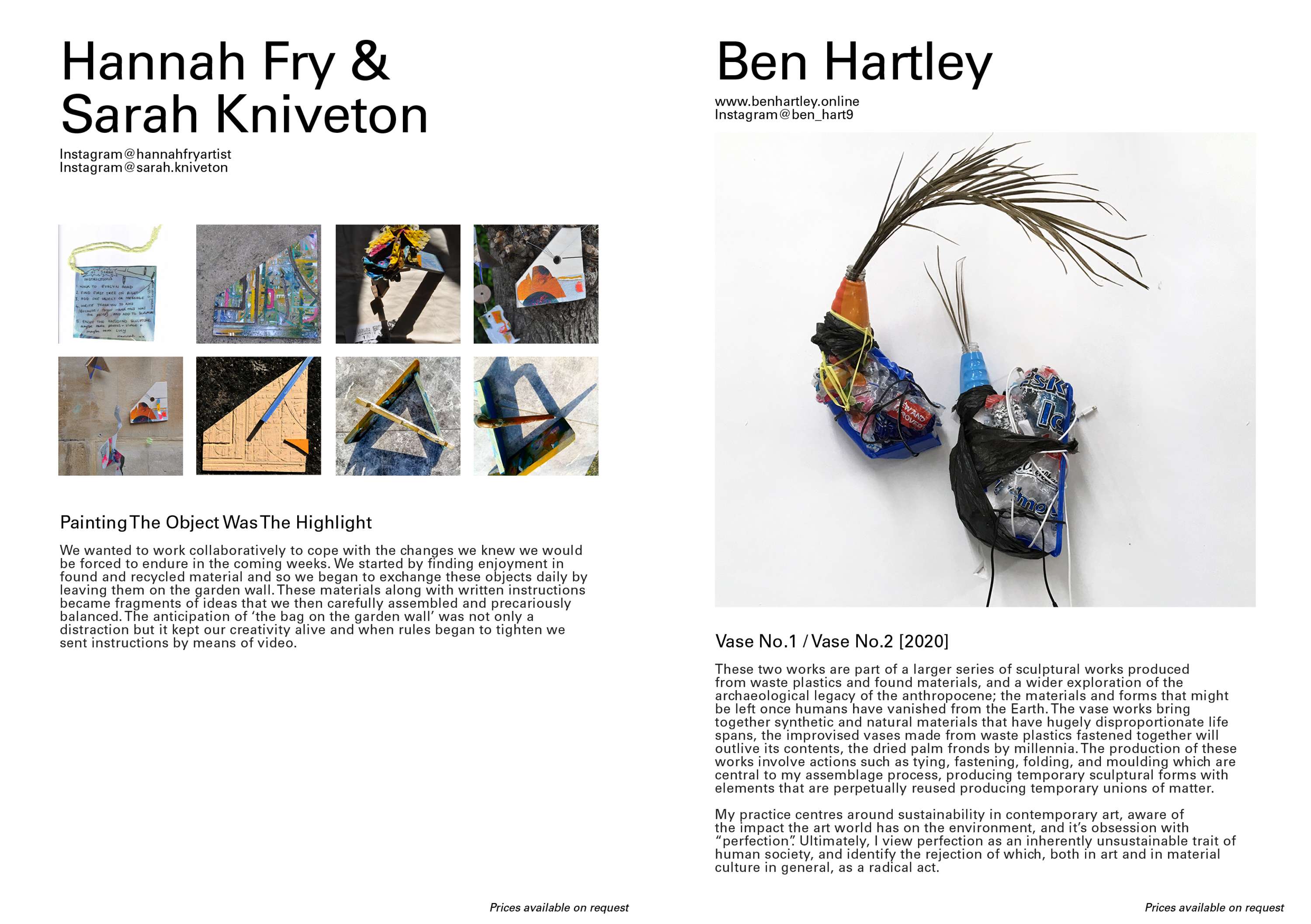 ASSEMBLAGE Exhibition Booklet Spreads by Myrddin Wooding