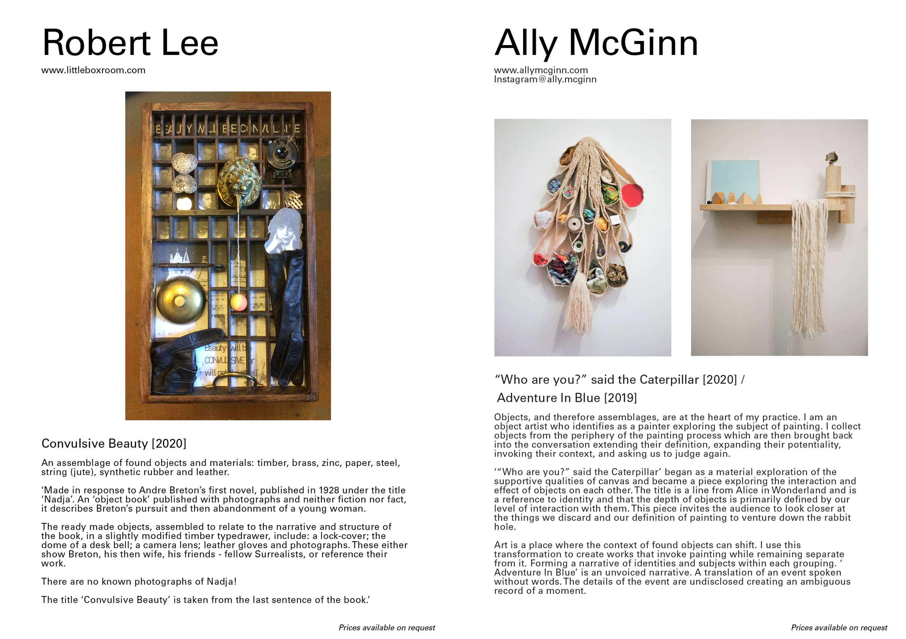 ASSEMBLAGE Exhibition Booklet Spreads by Myrddin Wooding