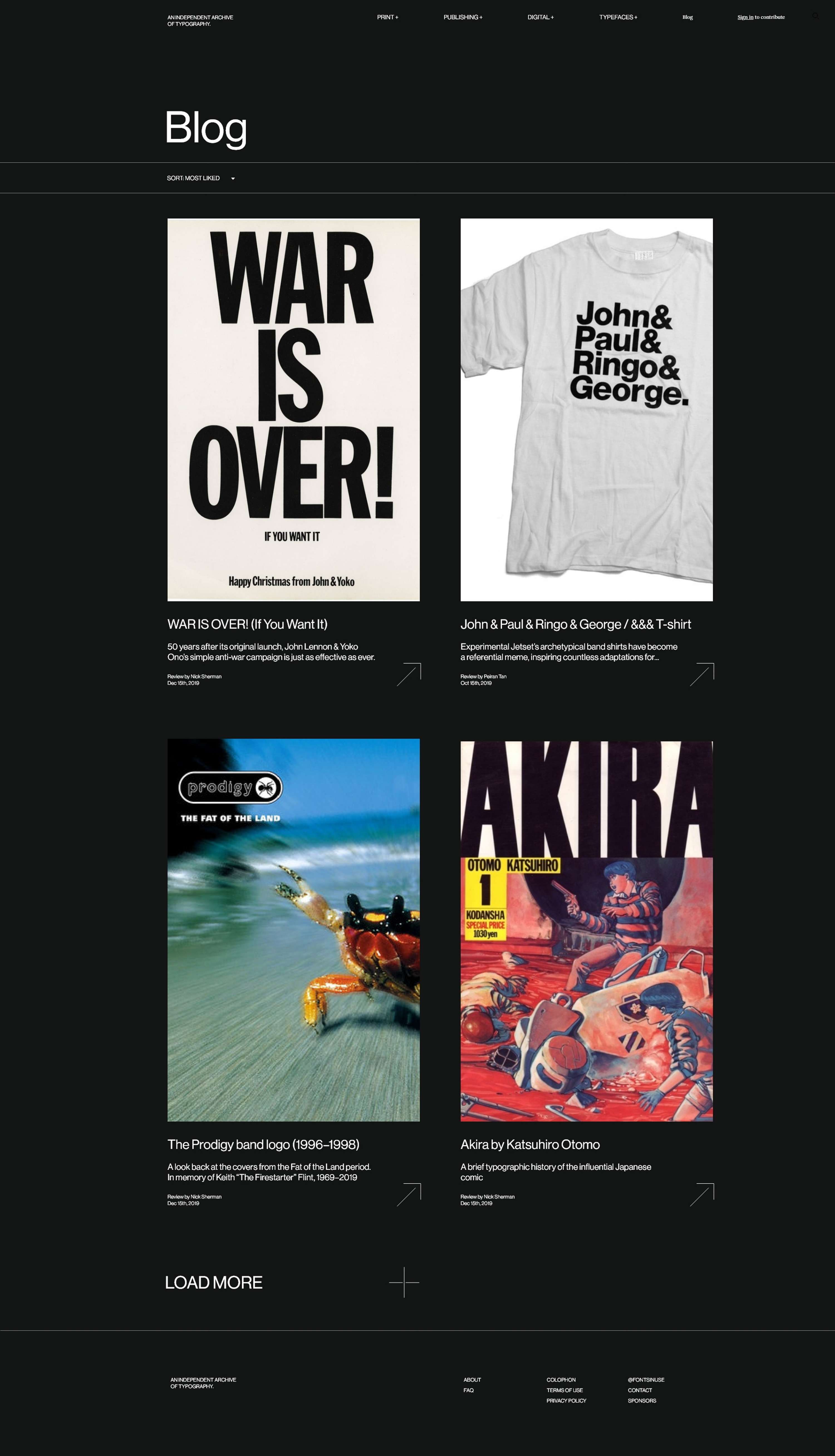 Fonts in Use redesign concept by Camelia Cucolea