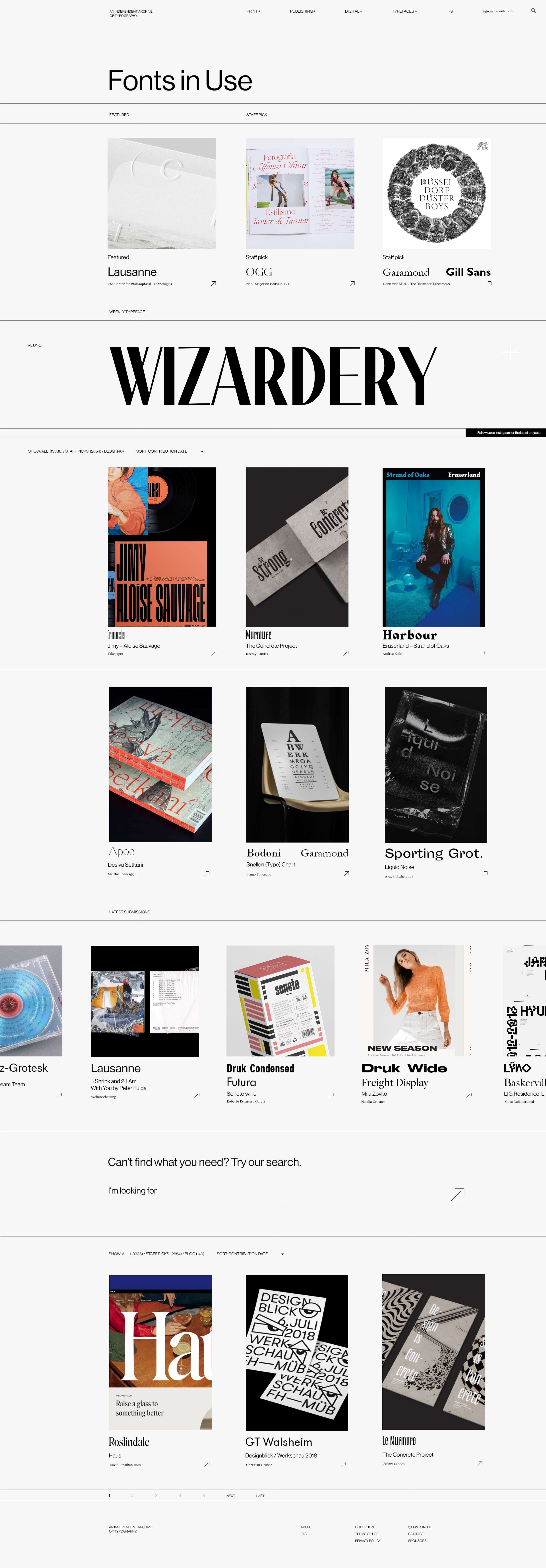 Fonts in Use redesign concept by Camelia Cucolea