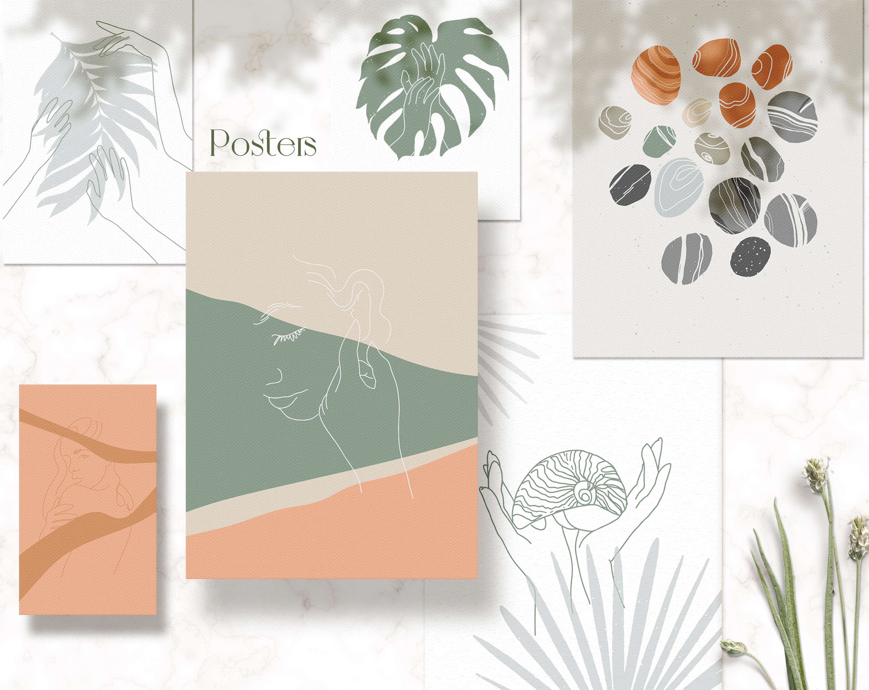 Spa collection in line art style. by Valeriia Riabko