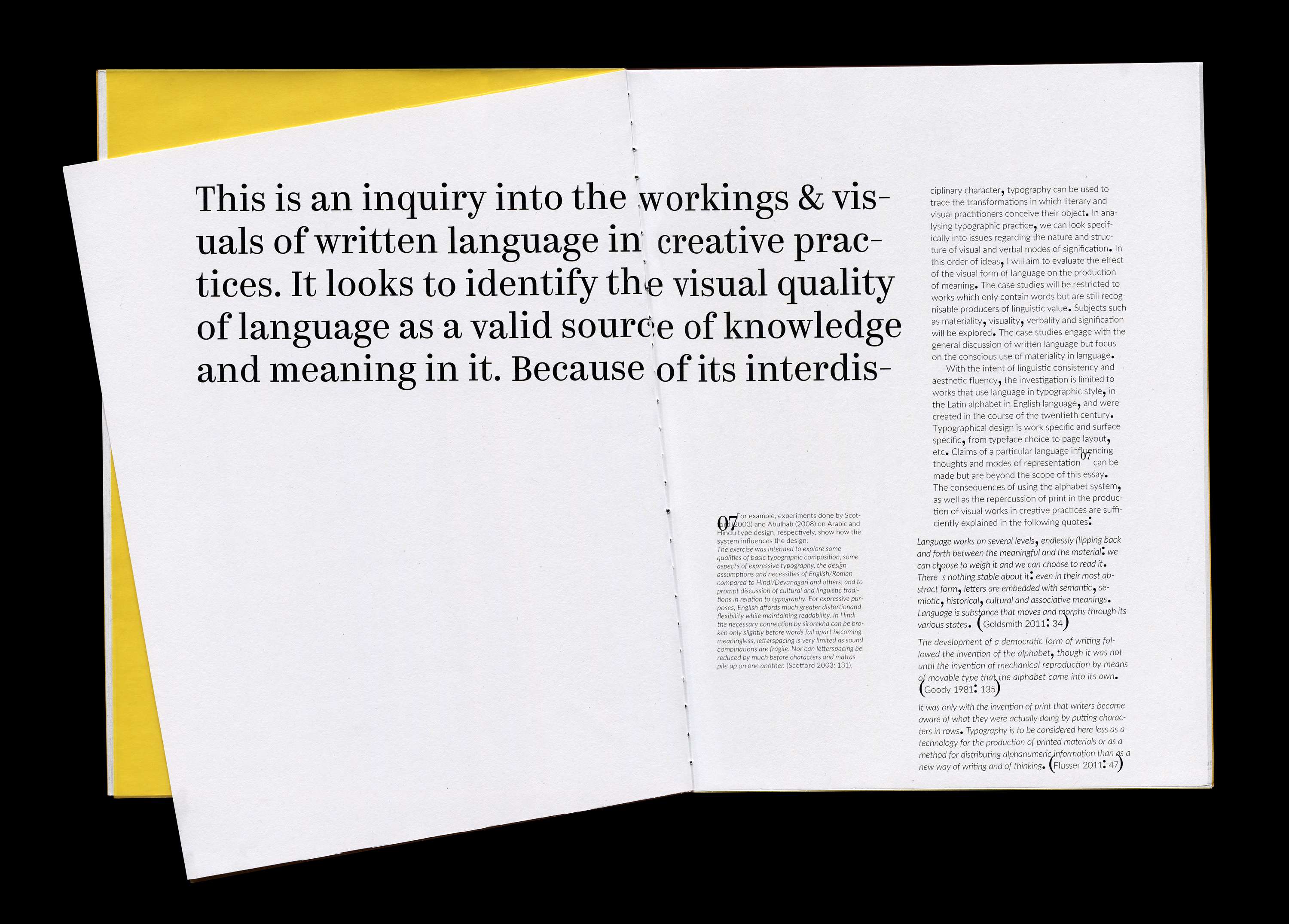 Visual & syntactic materialities in written language by Elena Etter