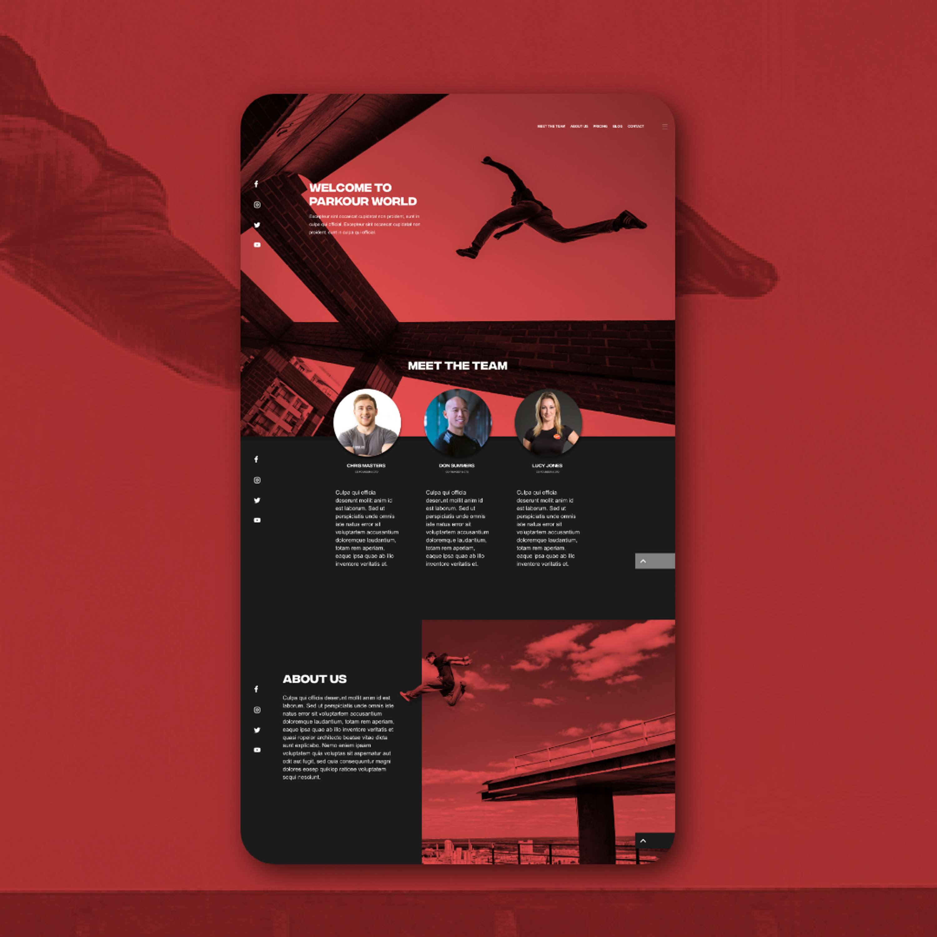Parkour Web Design by Connor Hourihane