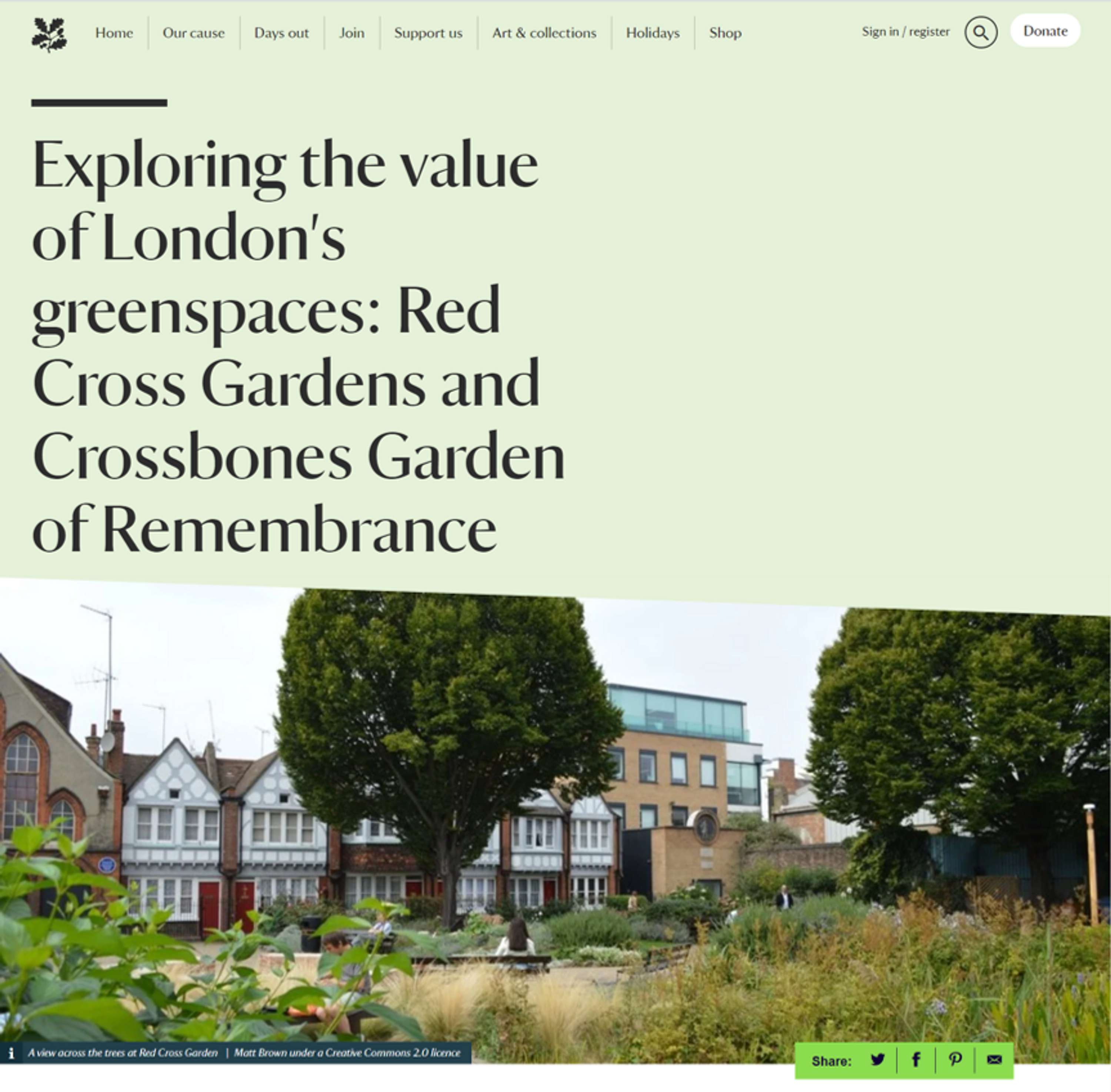 Exploring the value of London's greenspaces: Red Cross Gardens and Crossbones Garden of Remembrance by Edinam Edem-Jordjie