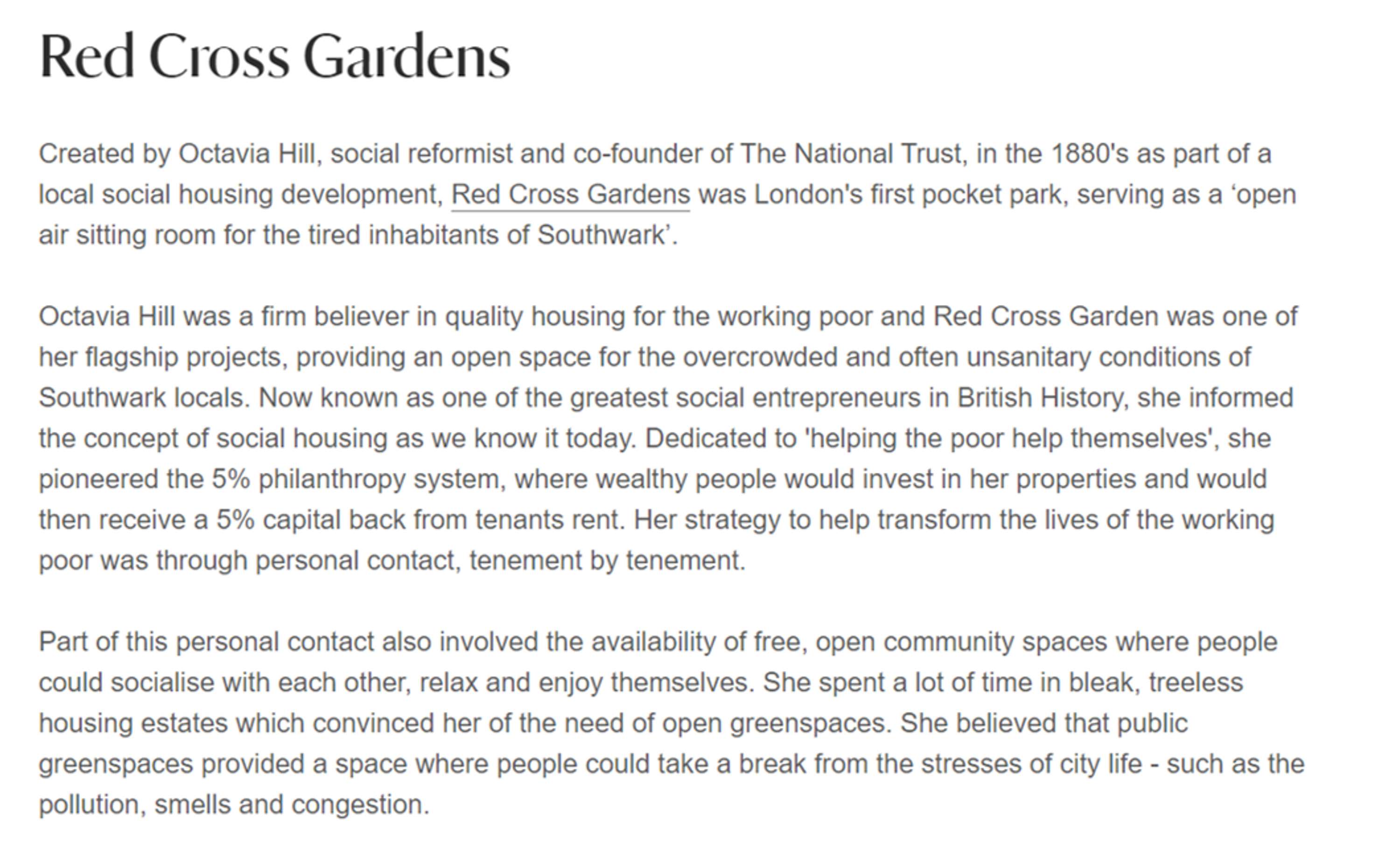 Exploring the value of London's greenspaces: Red Cross Gardens and Crossbones Garden of Remembrance by Edinam Edem-Jordjie