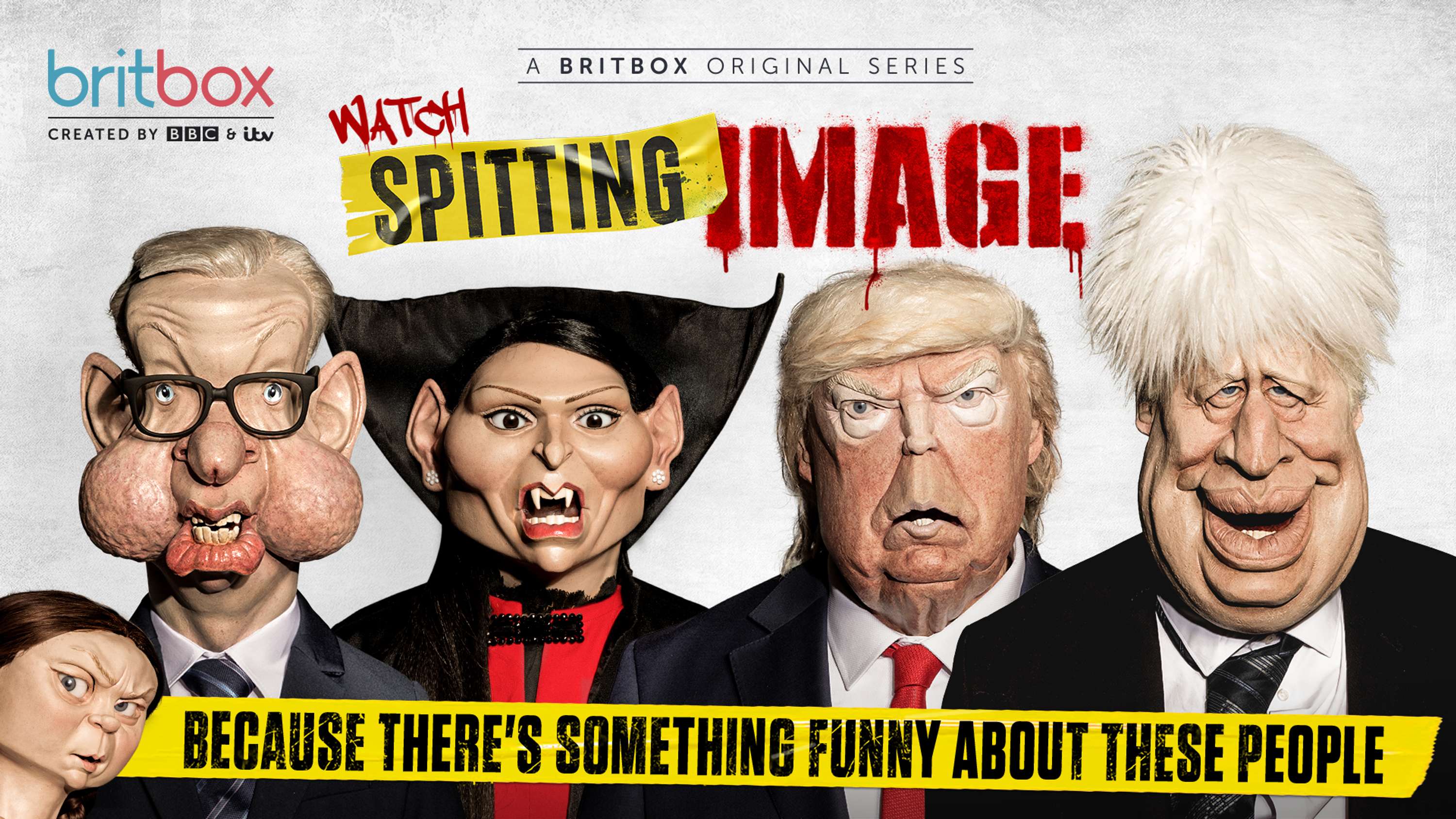 Spitting Image Key Artwork by Mark Harrison