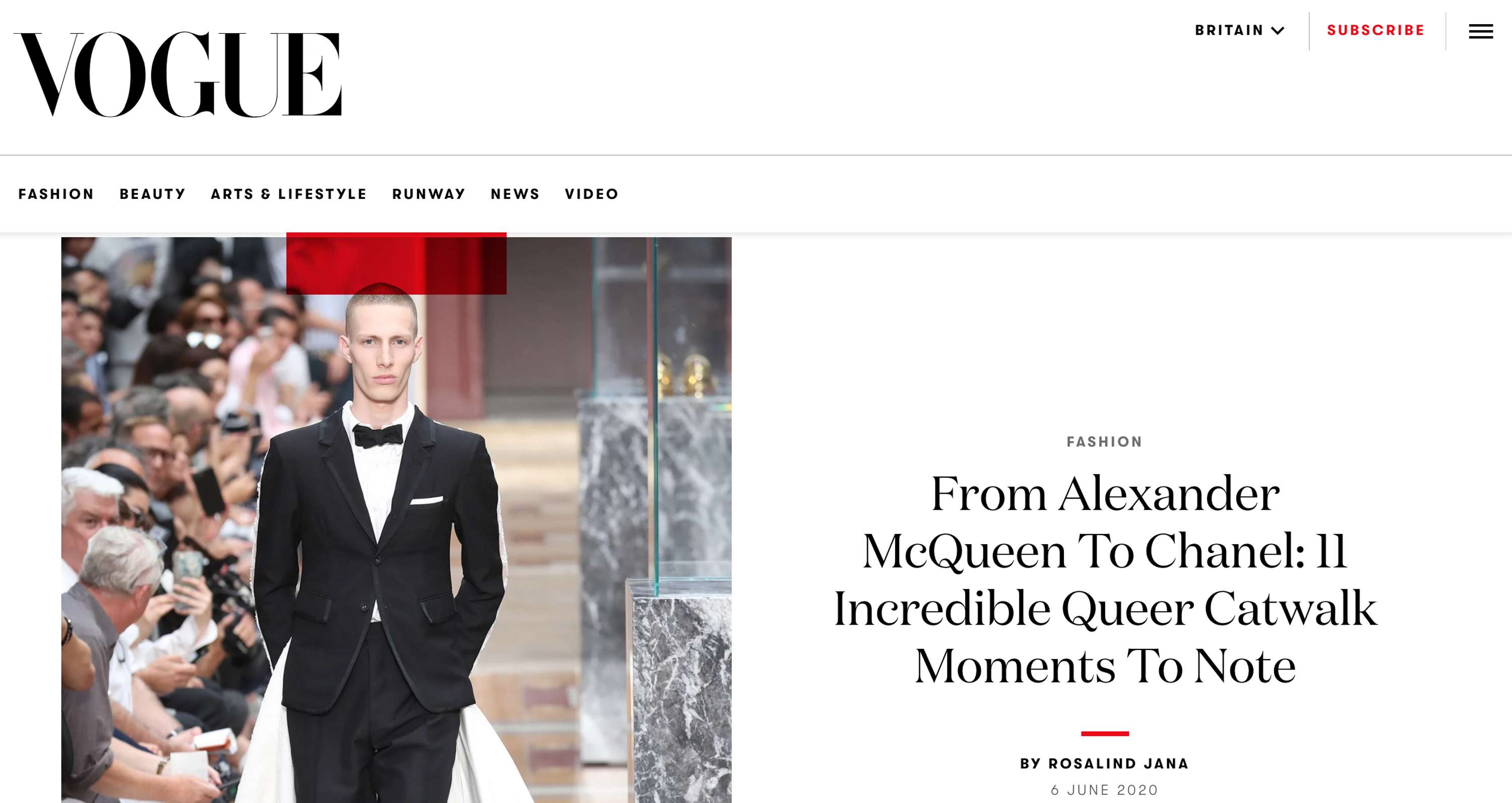 Contributing writer - Vogue Global Network by Rosalind Jana