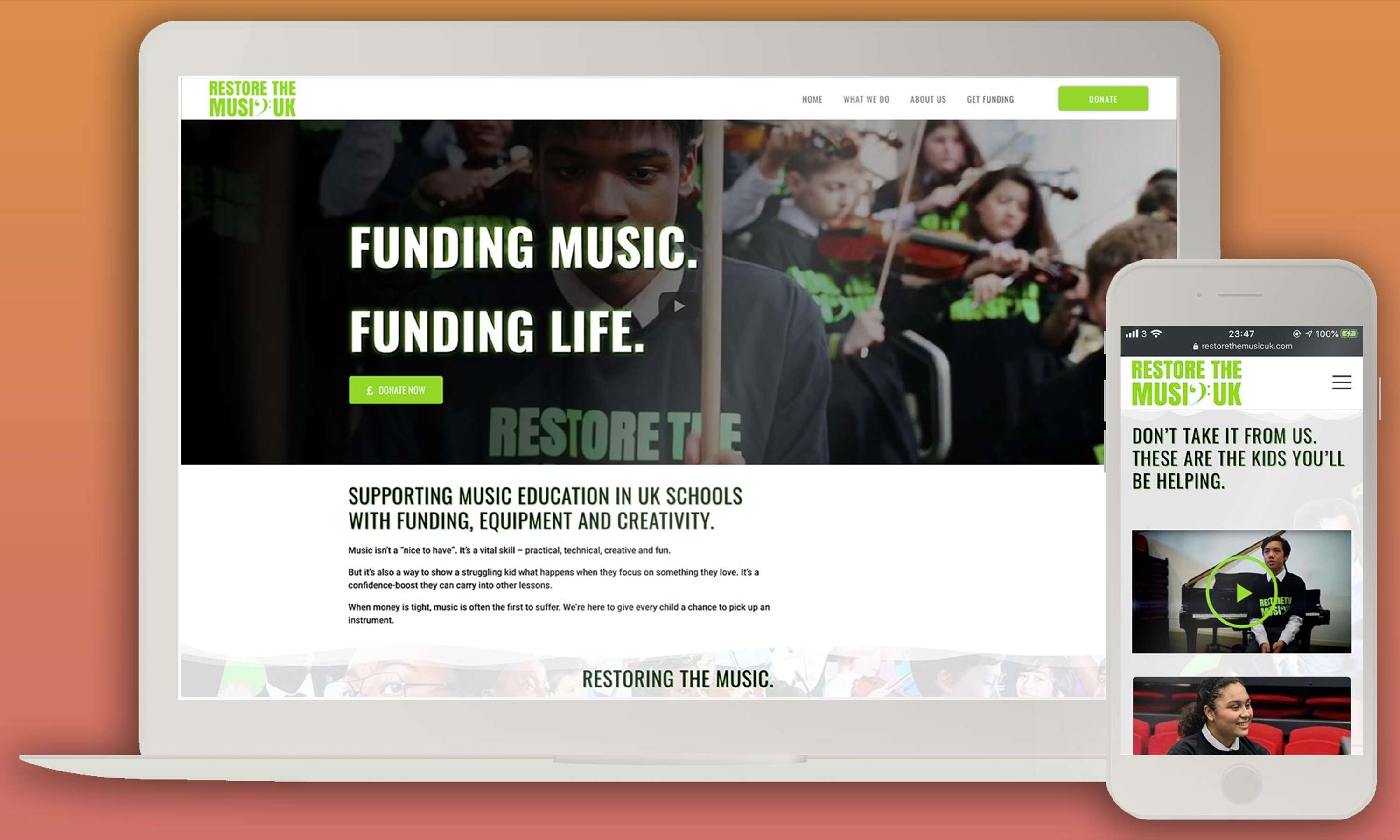 Restore The Music UK Website Design & Development, Digital Strategy & CRM by Kara Mukerjee