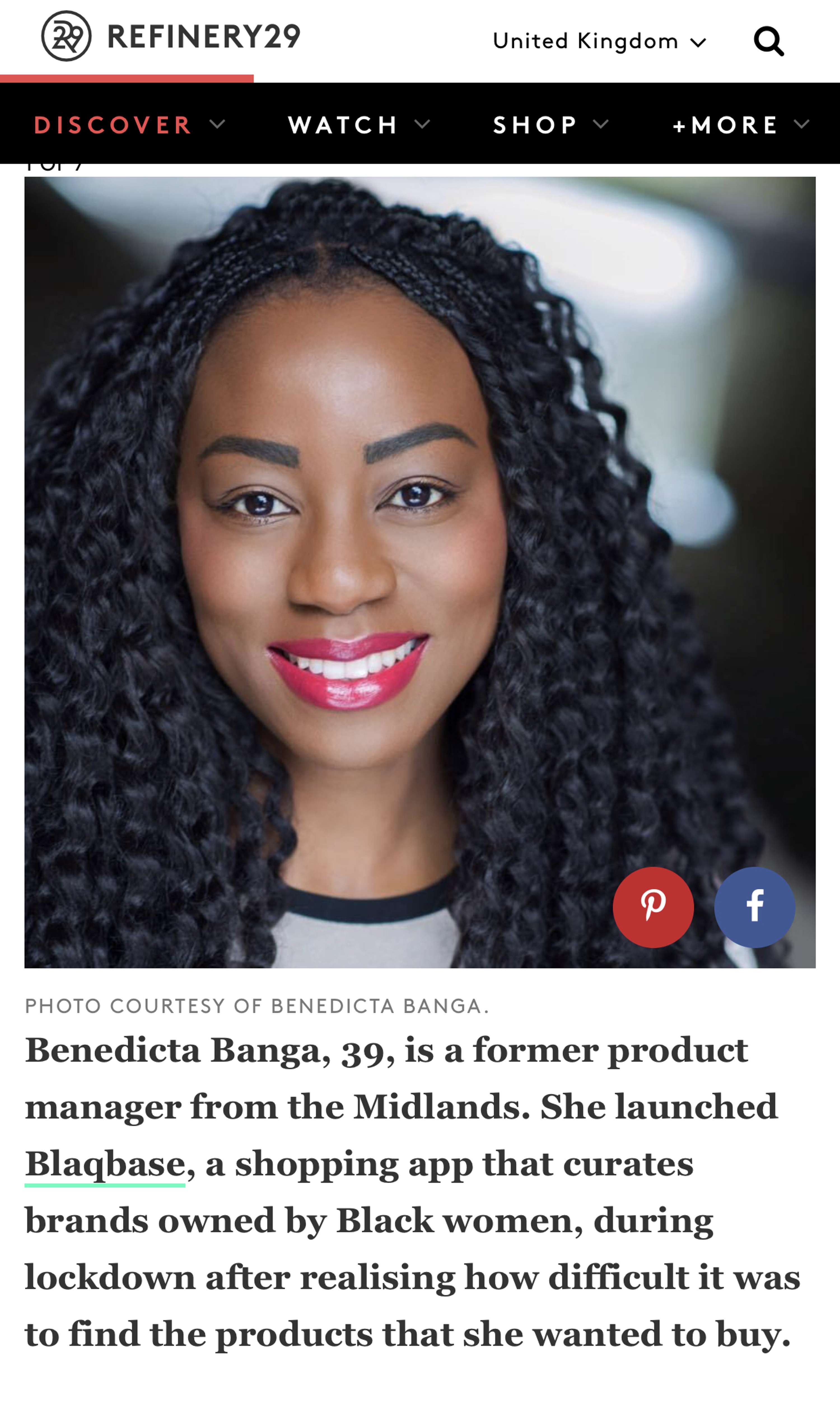 PR in Refinery29 by Benedicta Banga