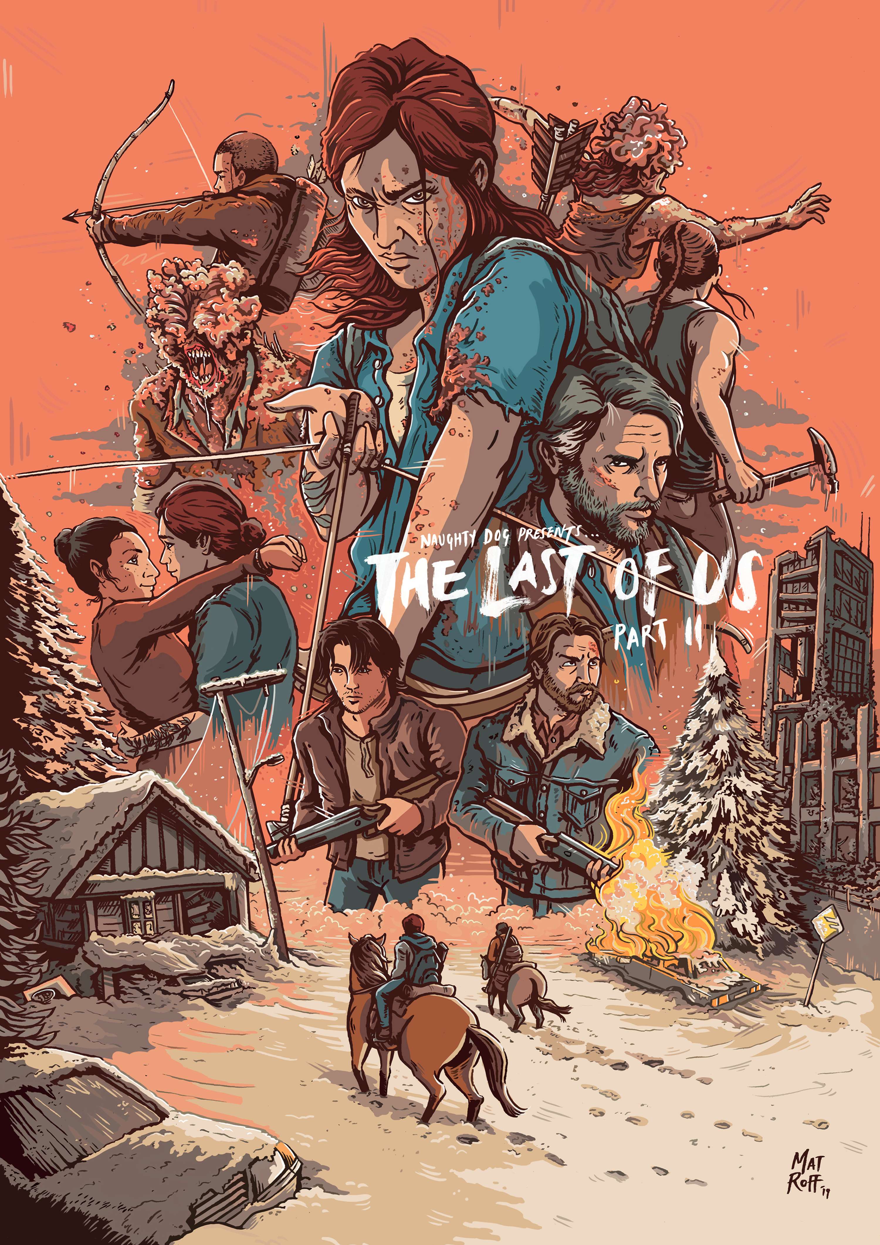 Artwork Ellie and Dog, The Last of Us Part II, Naughty Dog