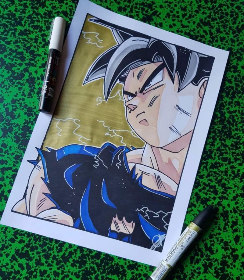 Line art Goku Vegeta Trunks Dragon Ball Z Dokkan Battle, ball color, angle,  white png