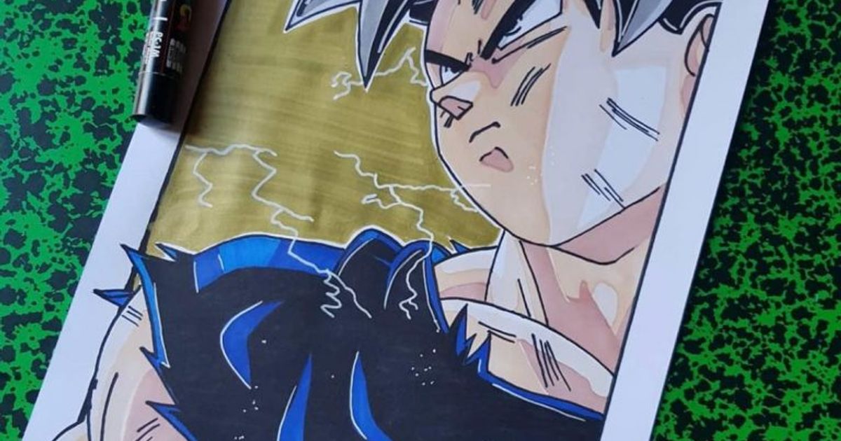 Desenhando o Goku Super Sayajin Blue 