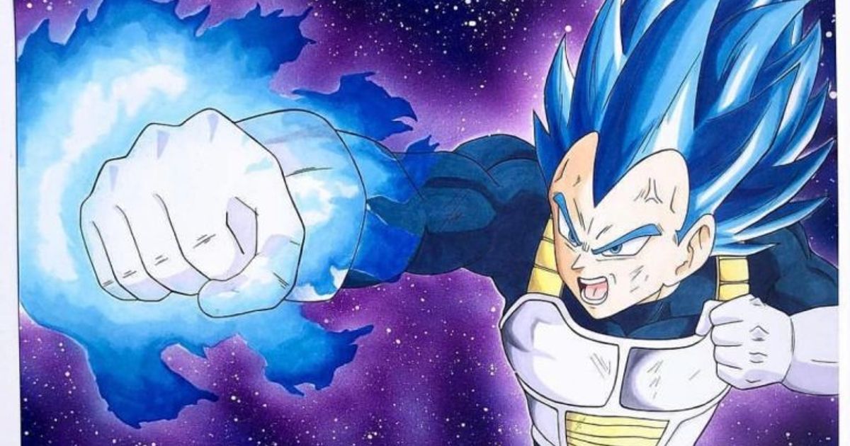 Como desenhar o Vegeta Ssj Blue Full Power