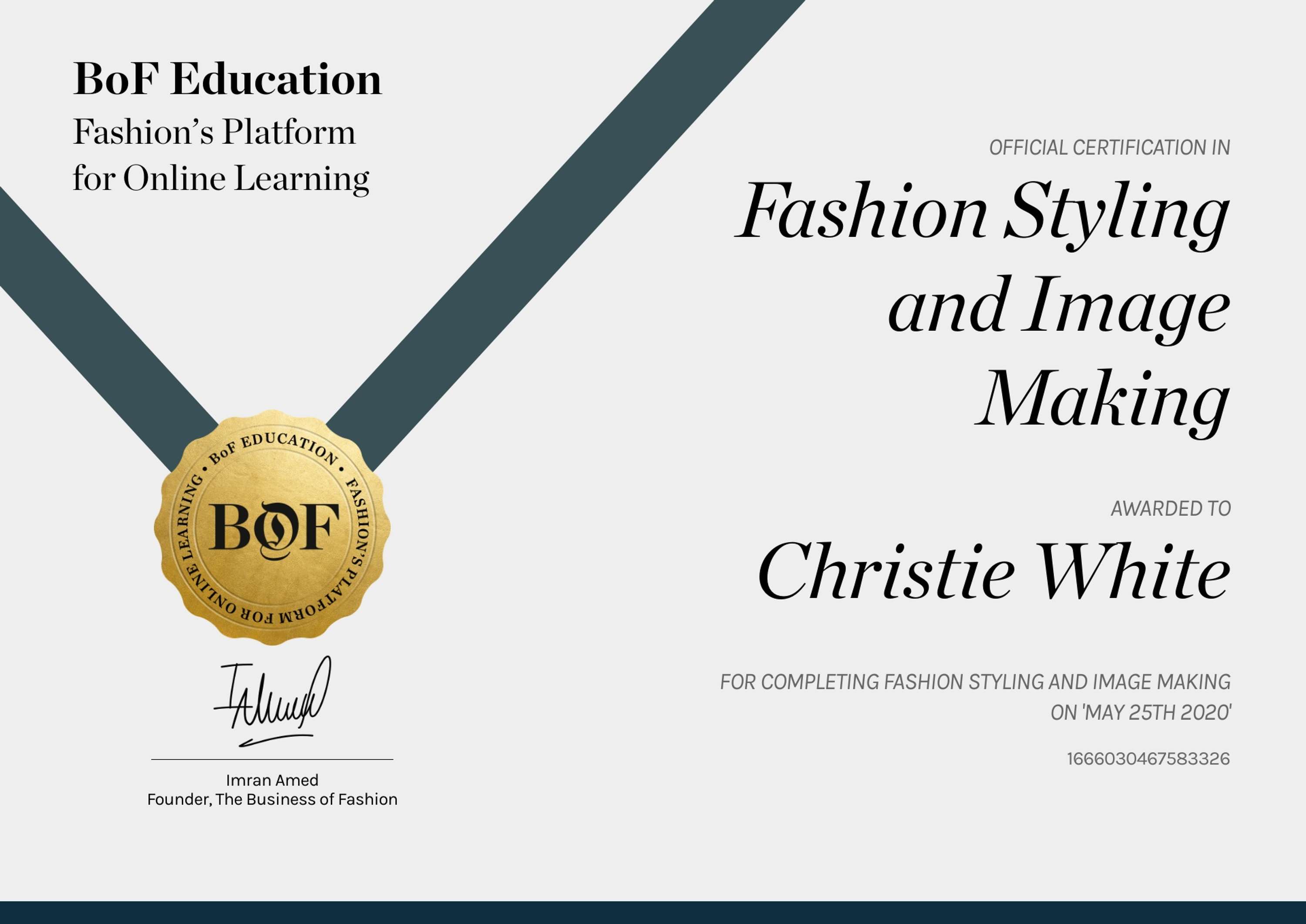 Fashion Styling and Image Making course by Christie W
