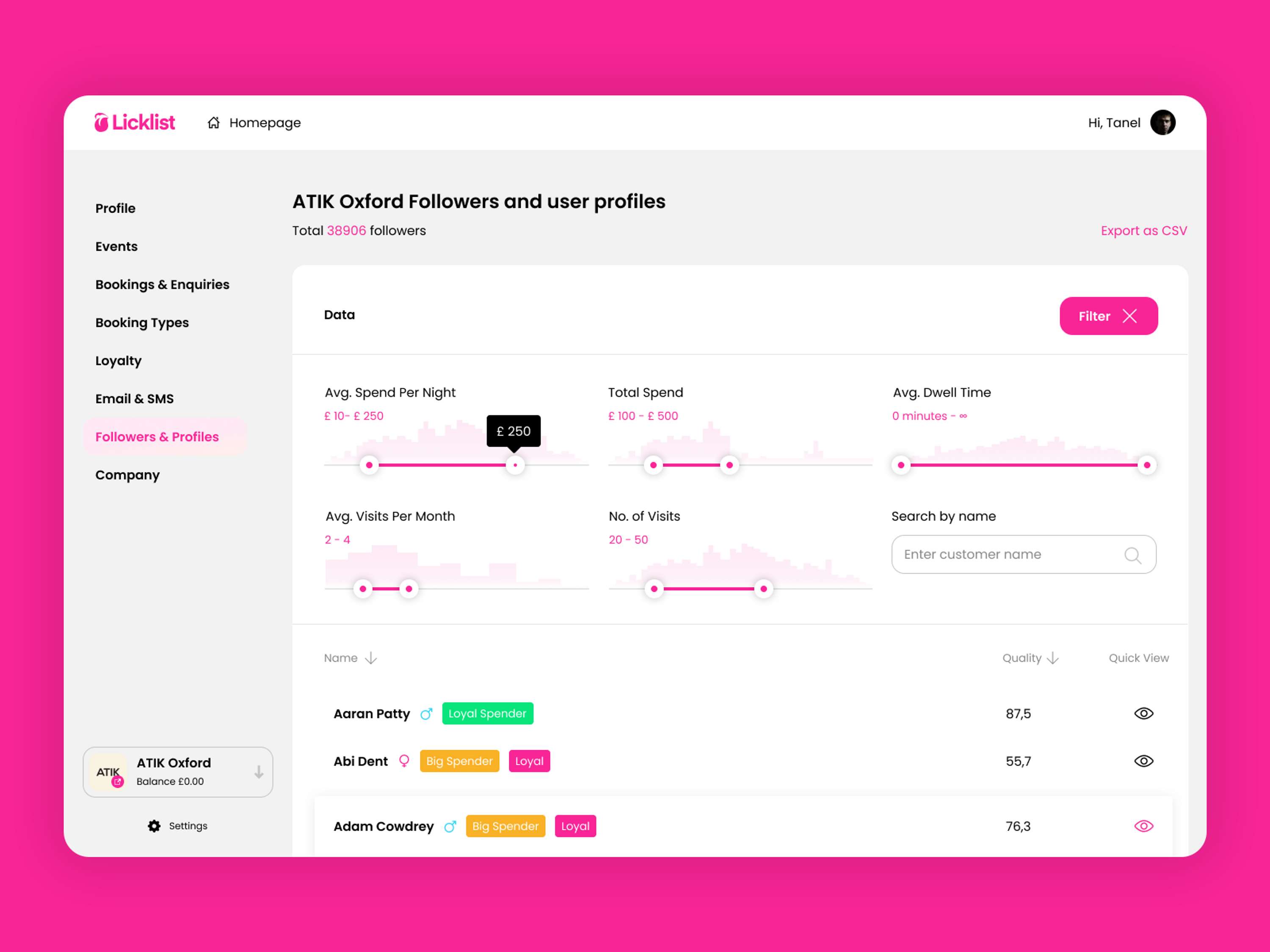 Licklist by Tanel S