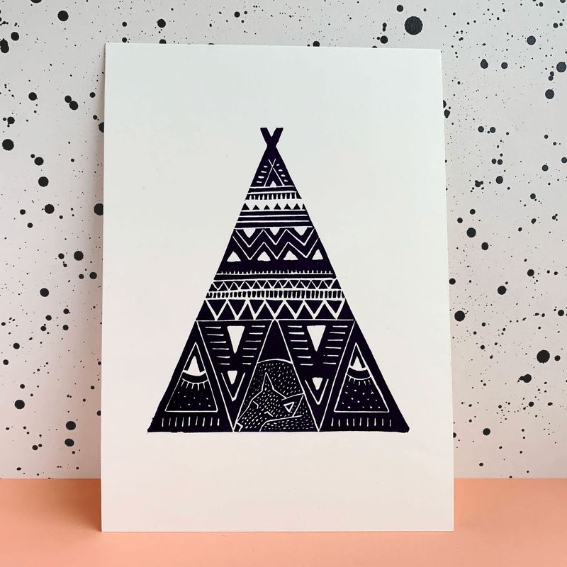 'Aslipi' Linoprint by Lottelove