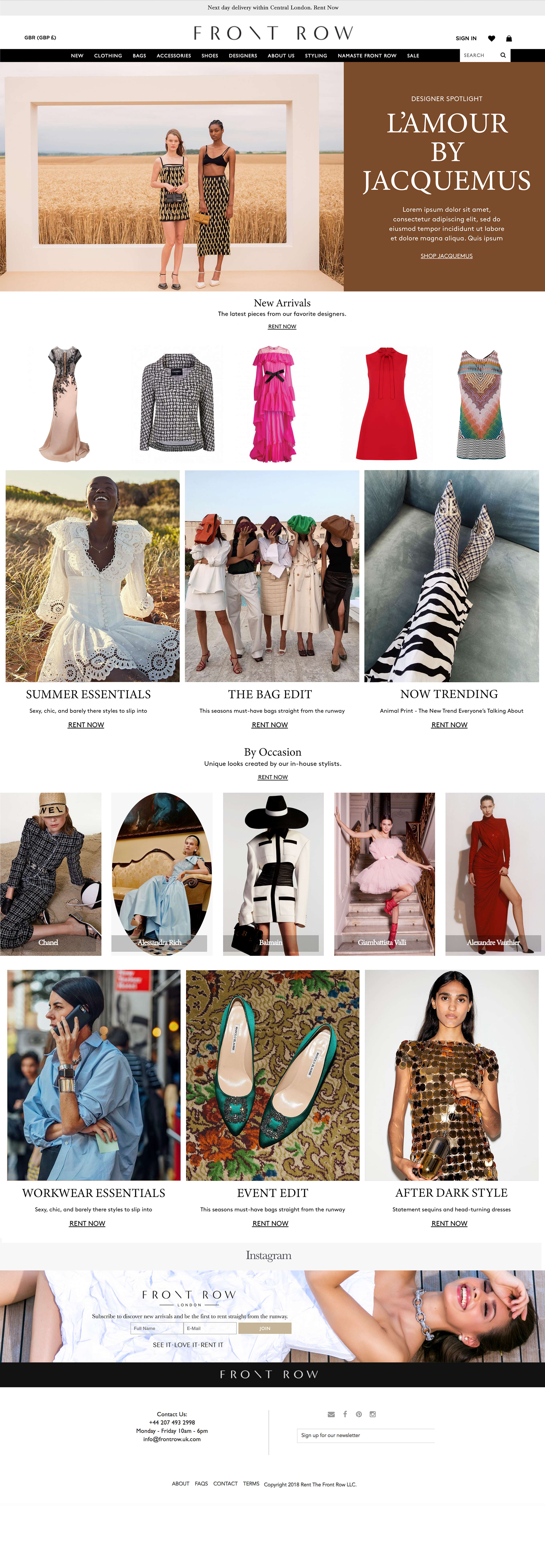 Front Row Website Design by sophia daniel