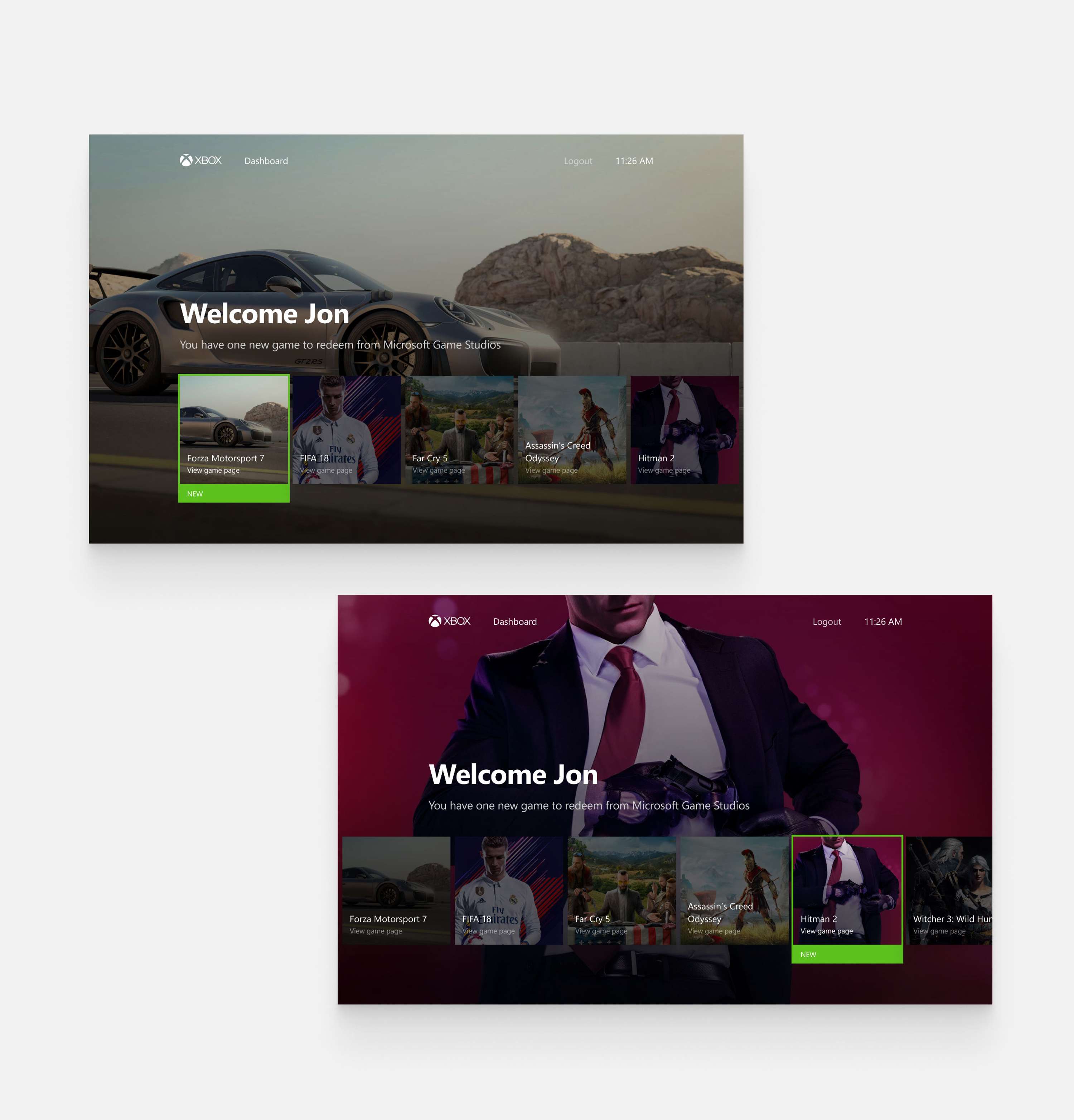 Digital hub website design for Xbox by Jon Quayle