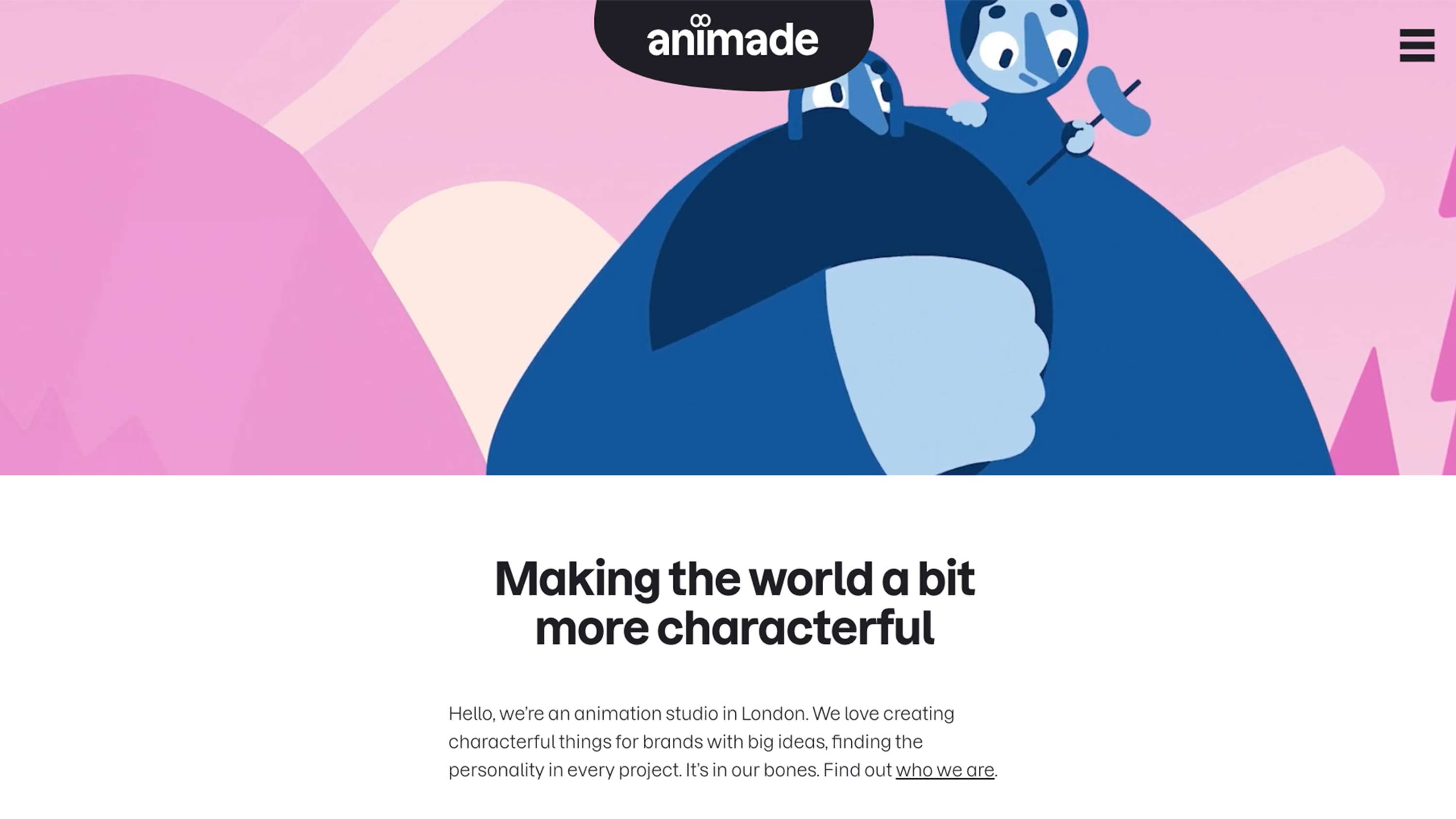 Animade – verbal identity and website by Mike Reed